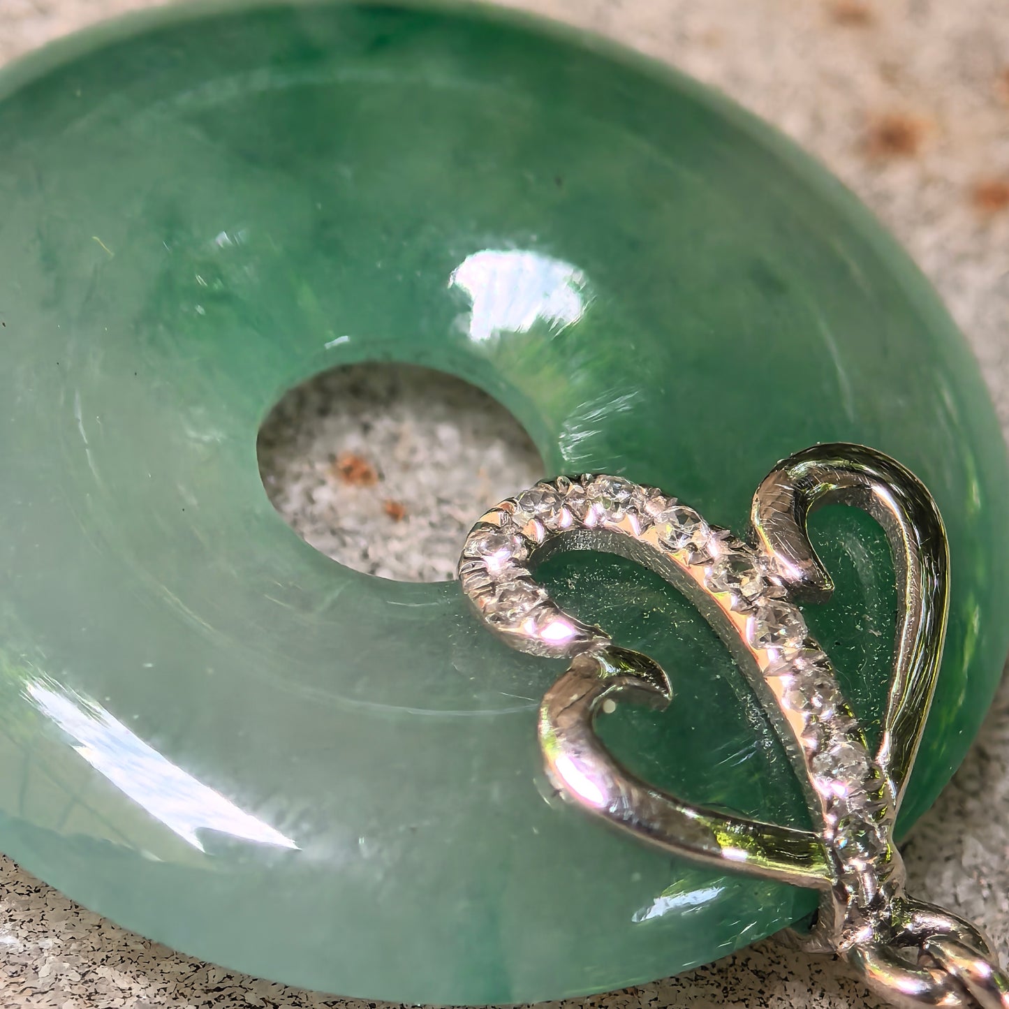 Natural Grade-A Icy Glutinous Green Donut Jadeite Pendant · Burmese Jade