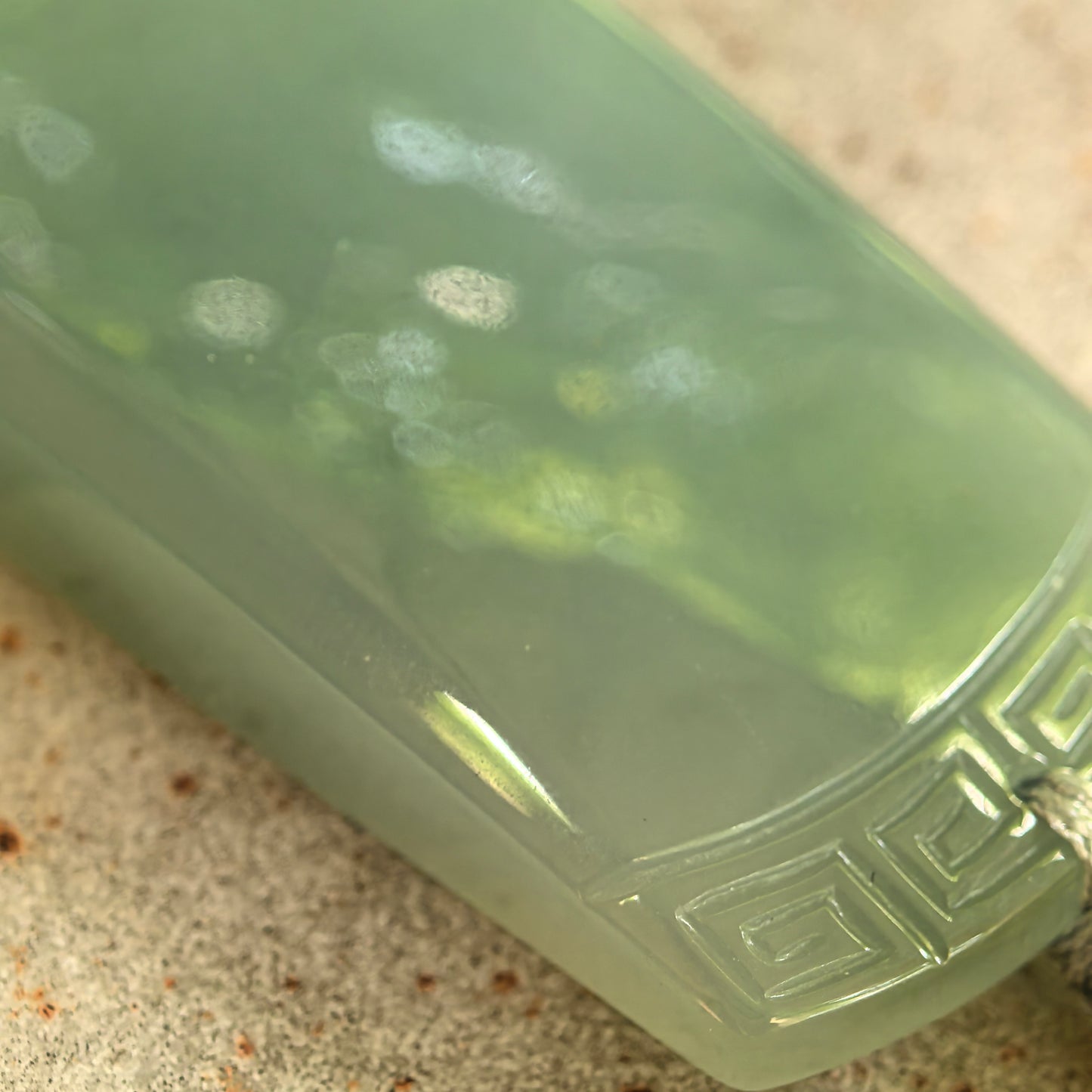 Natural Grade-A Fine Glutinous Lake Green Plain Jade Plaque Jadeite Pendant · Burmese Jade