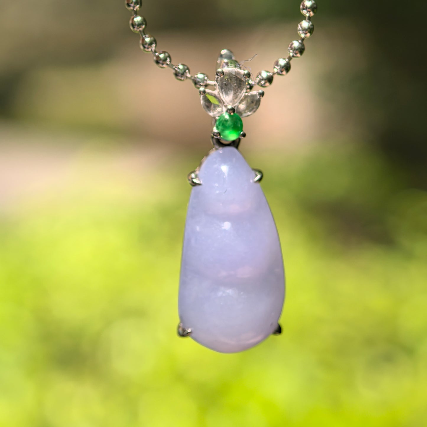 Natural Grade-A Icy Glutinous Violet Bean Jadeite Pendant · Burmese Jade
