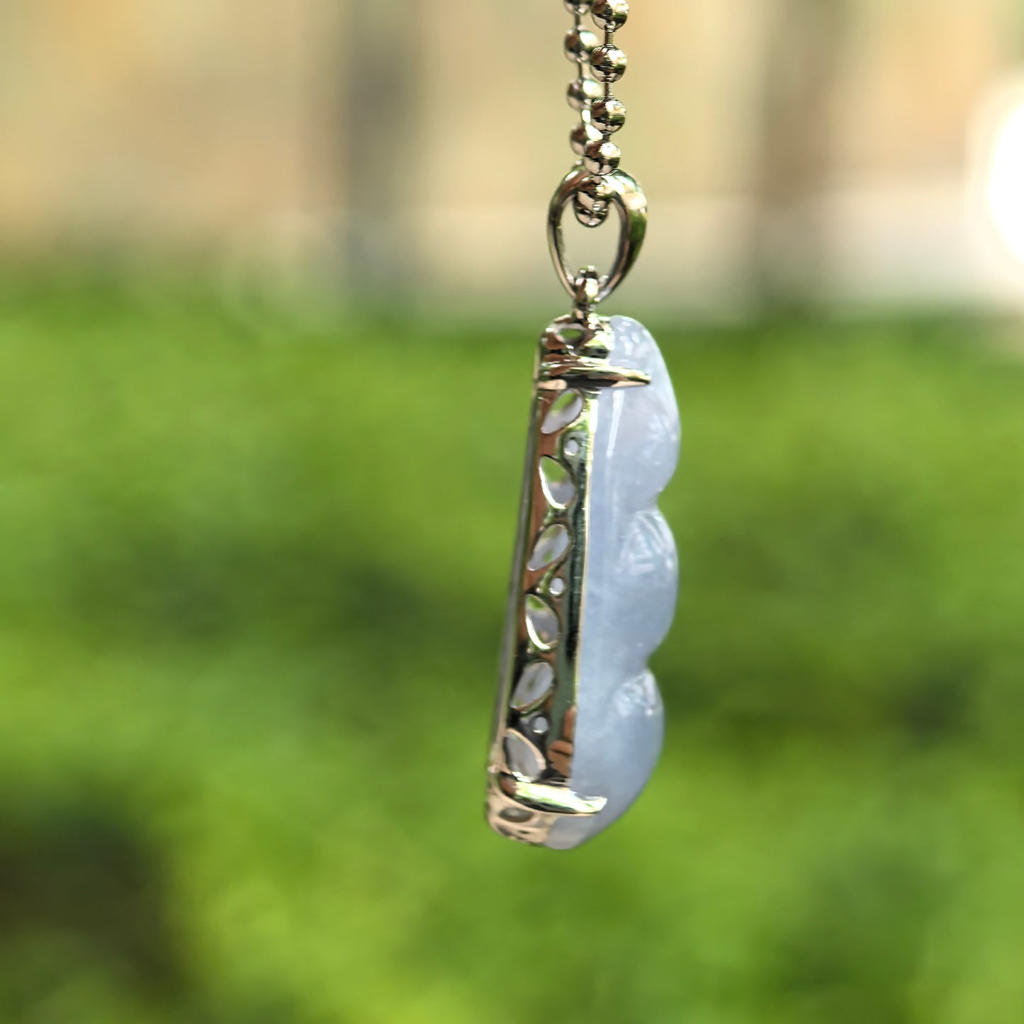 Natural Grade-A Icy Glutinous Violet Bean Jadeite Pendant · Burmese Jade