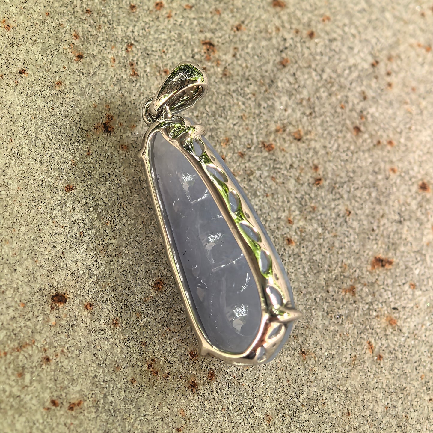 Natural Grade-A Icy Glutinous Violet Bean Jadeite Pendant · Burmese Jade
