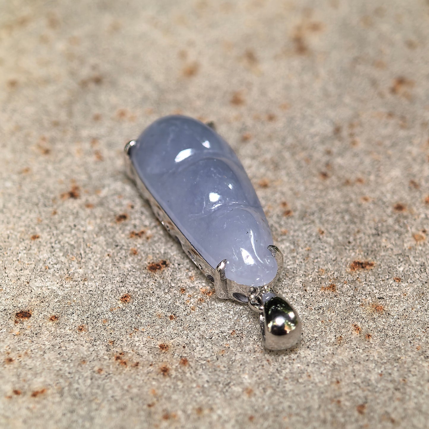 Natural Grade-A Icy Glutinous Violet Bean Jadeite Pendant · Burmese Jade