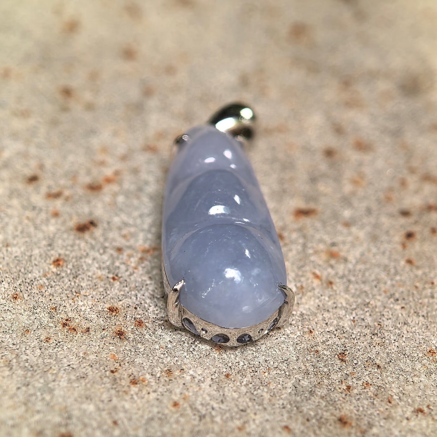 Natural Grade-A Icy Glutinous Violet Bean Jadeite Pendant · Burmese Jade