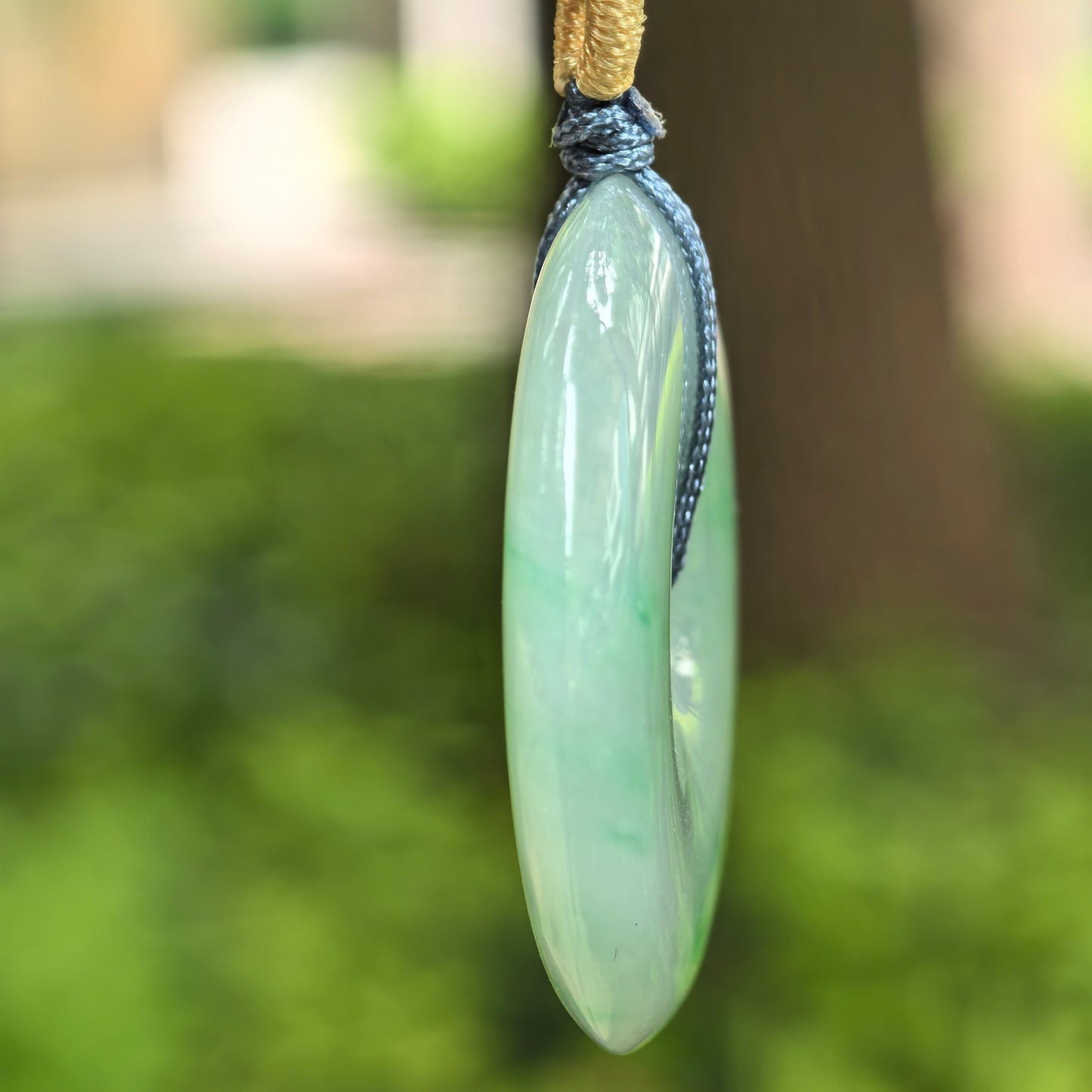 Natural Grade-A Fine Glutinous Green Peace Pendant Jadeite Pendant · Burmese Jade