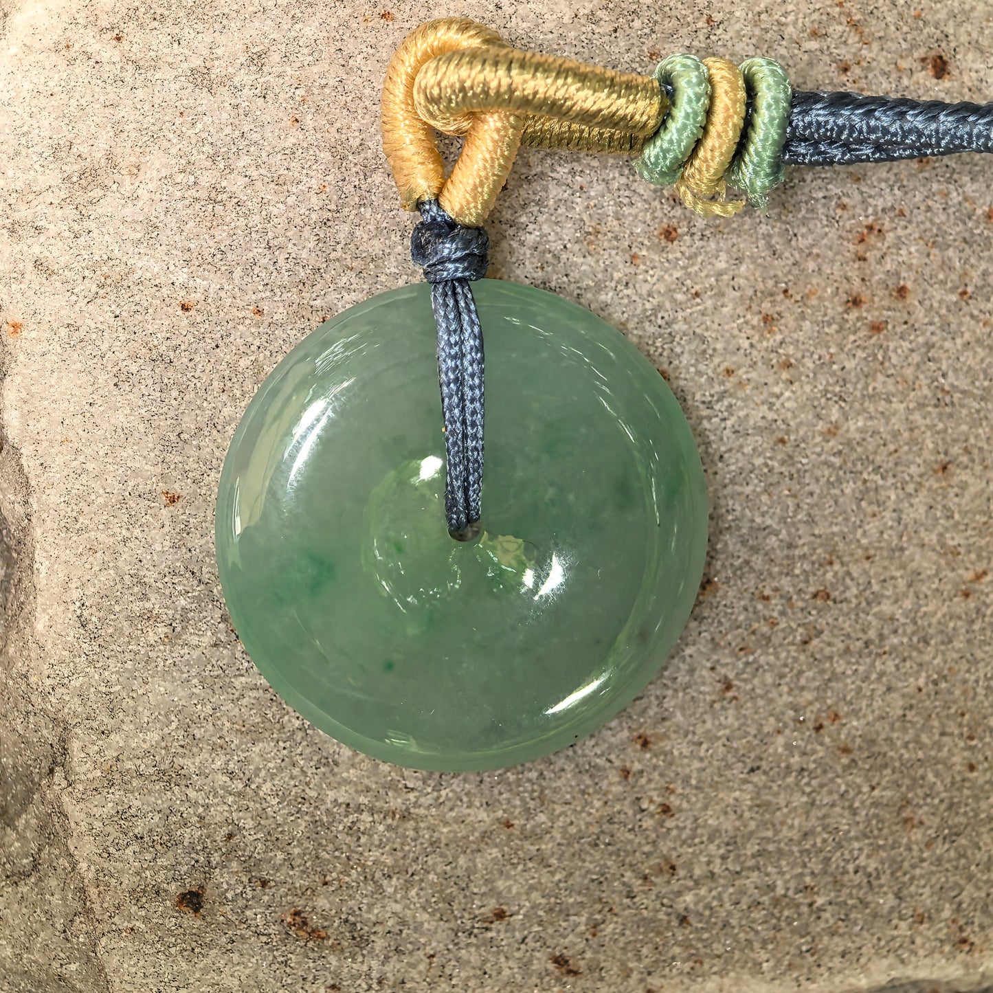 Natural Grade-A Glutinous Icy Green Peace Pendant · Burmese Jade