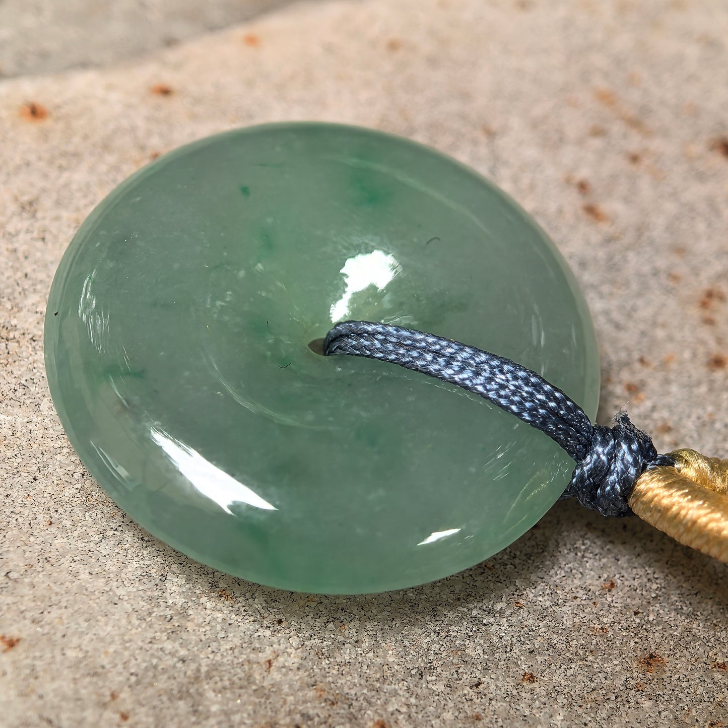 Natural Grade-A Glutinous Icy Green Peace Pendant · Burmese Jade