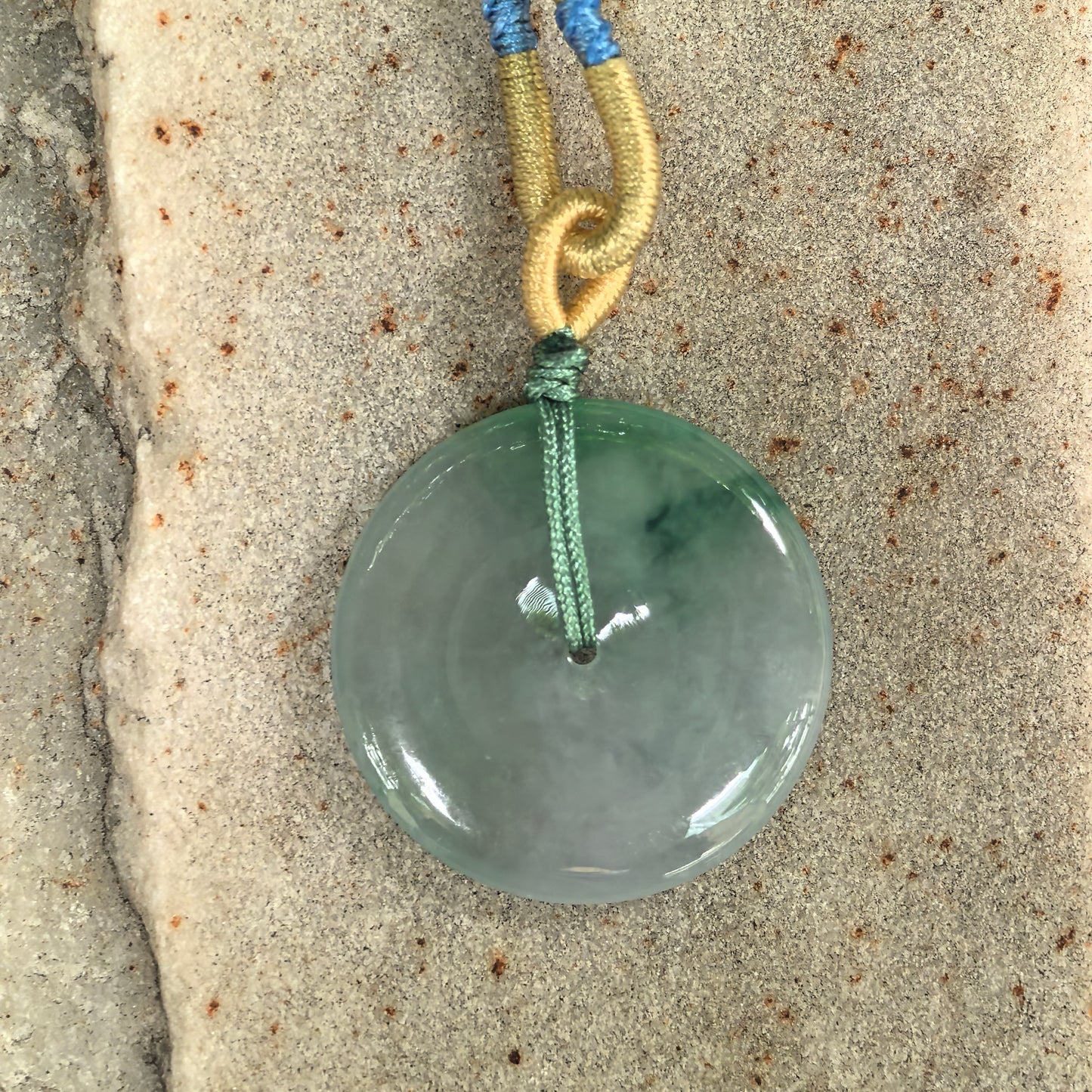 Natural Grade-A Icy Glutinous Floating Green Peace Jadeite Pendant · Burmese Jade