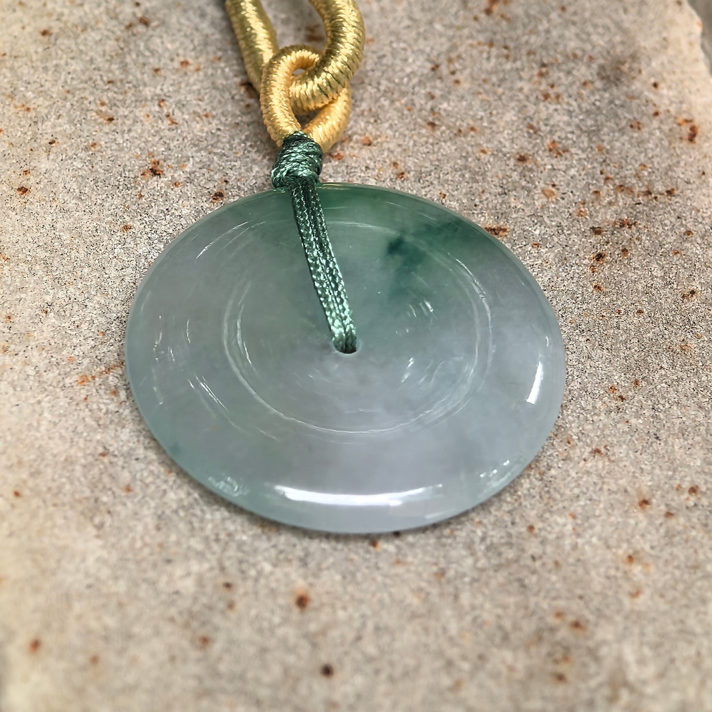 Natural Grade-A Icy Glutinous Floating Green Peace Jadeite Pendant · Burmese Jade