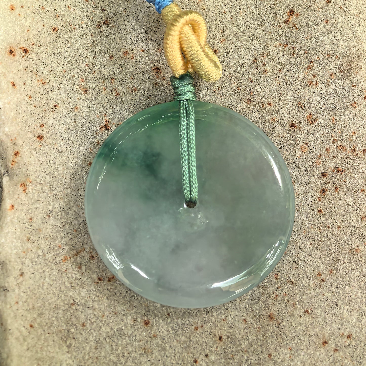 Natural Grade-A Icy Glutinous Floating Green Peace Jadeite Pendant · Burmese Jade