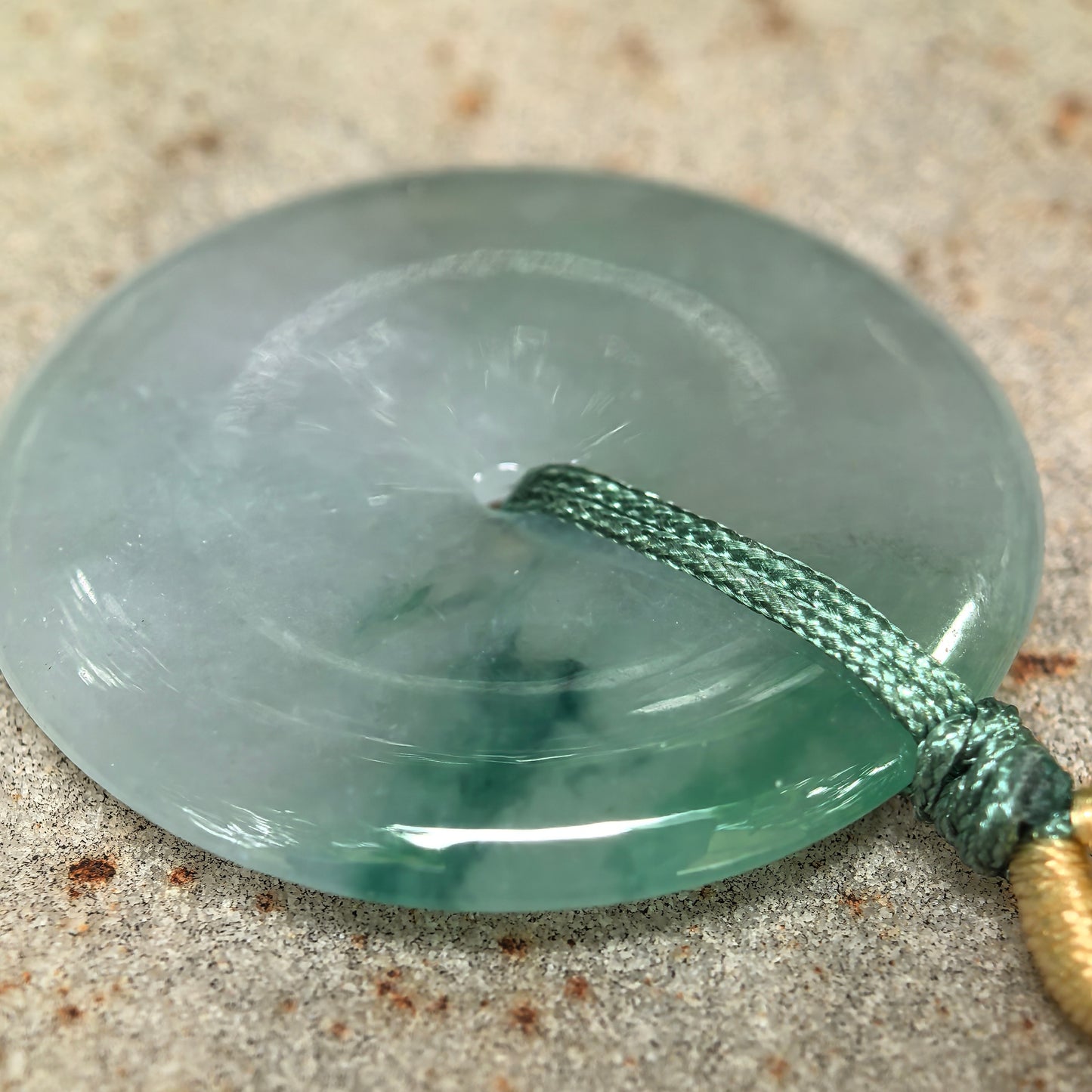 Natural Grade-A Icy Glutinous Floating Green Peace Jadeite Pendant · Burmese Jade