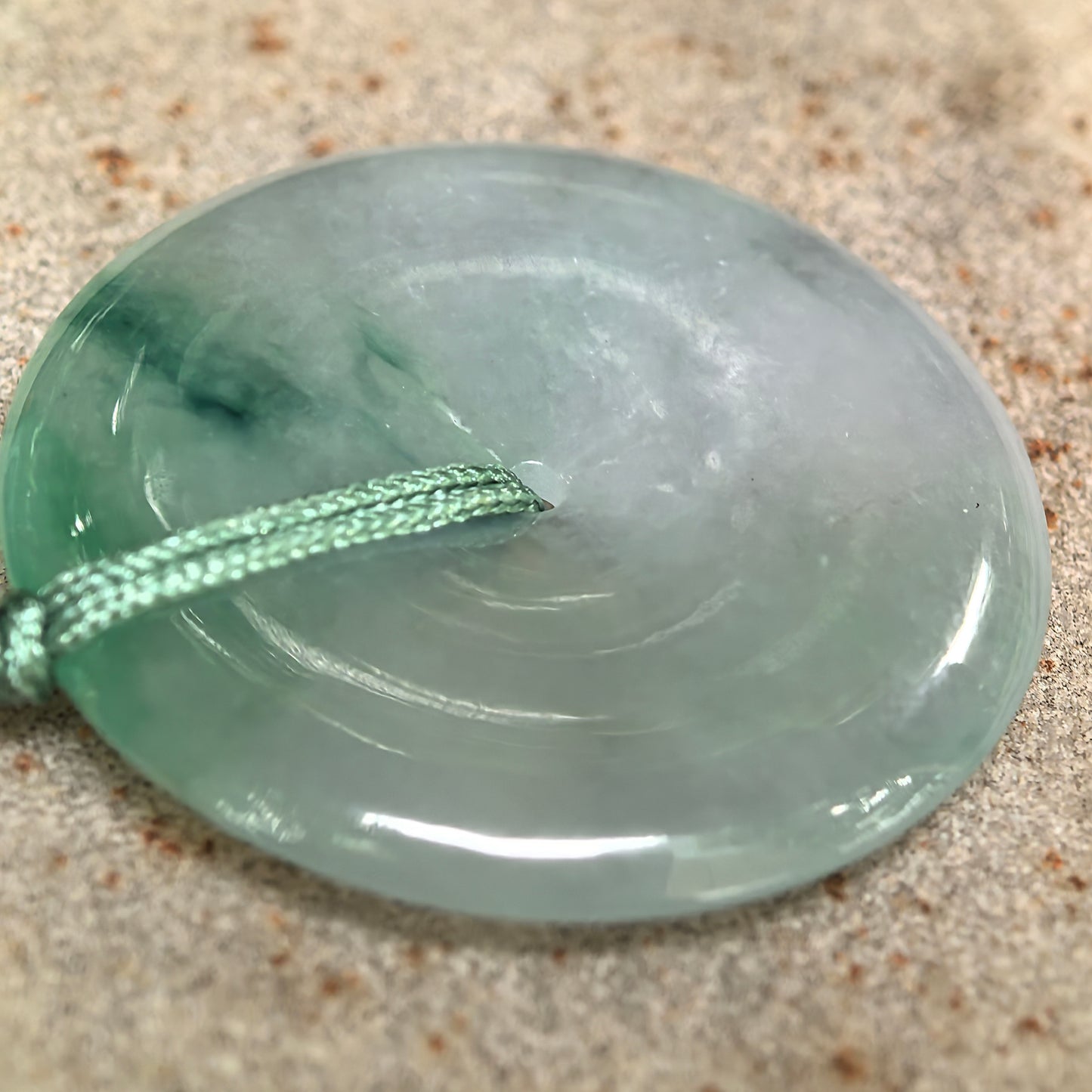 Natural Grade-A Icy Glutinous Floating Green Peace Jadeite Pendant · Burmese Jade