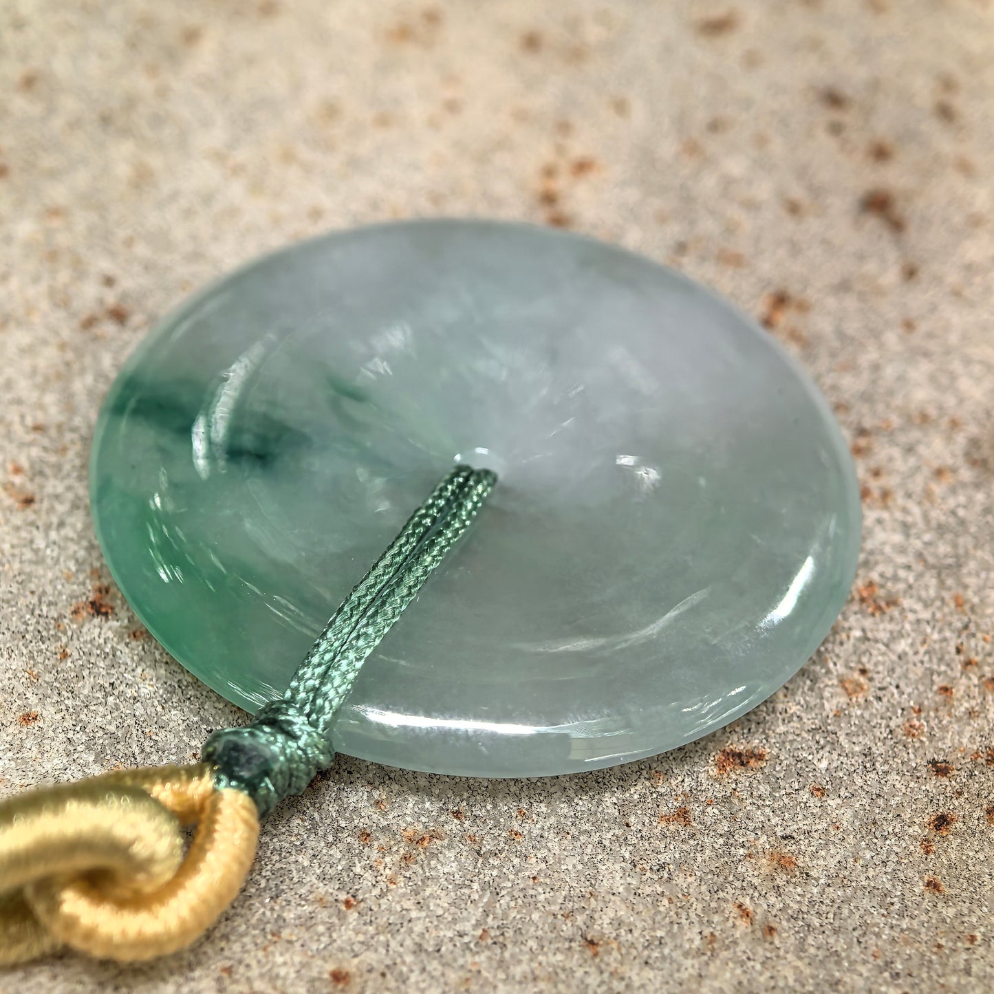 Natural Grade-A Icy Glutinous Floating Green Peace Jadeite Pendant · Burmese Jade