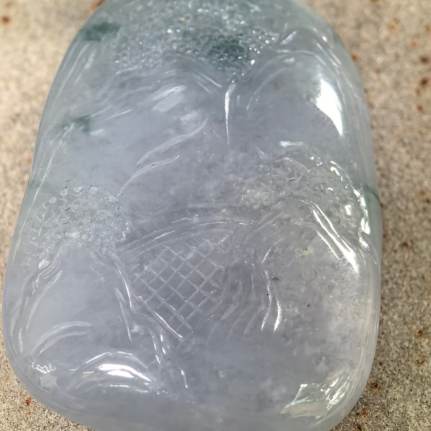 Natural Grade-A Glutinous Lavender Landscape Jadeite Pendant · Burmese Jade