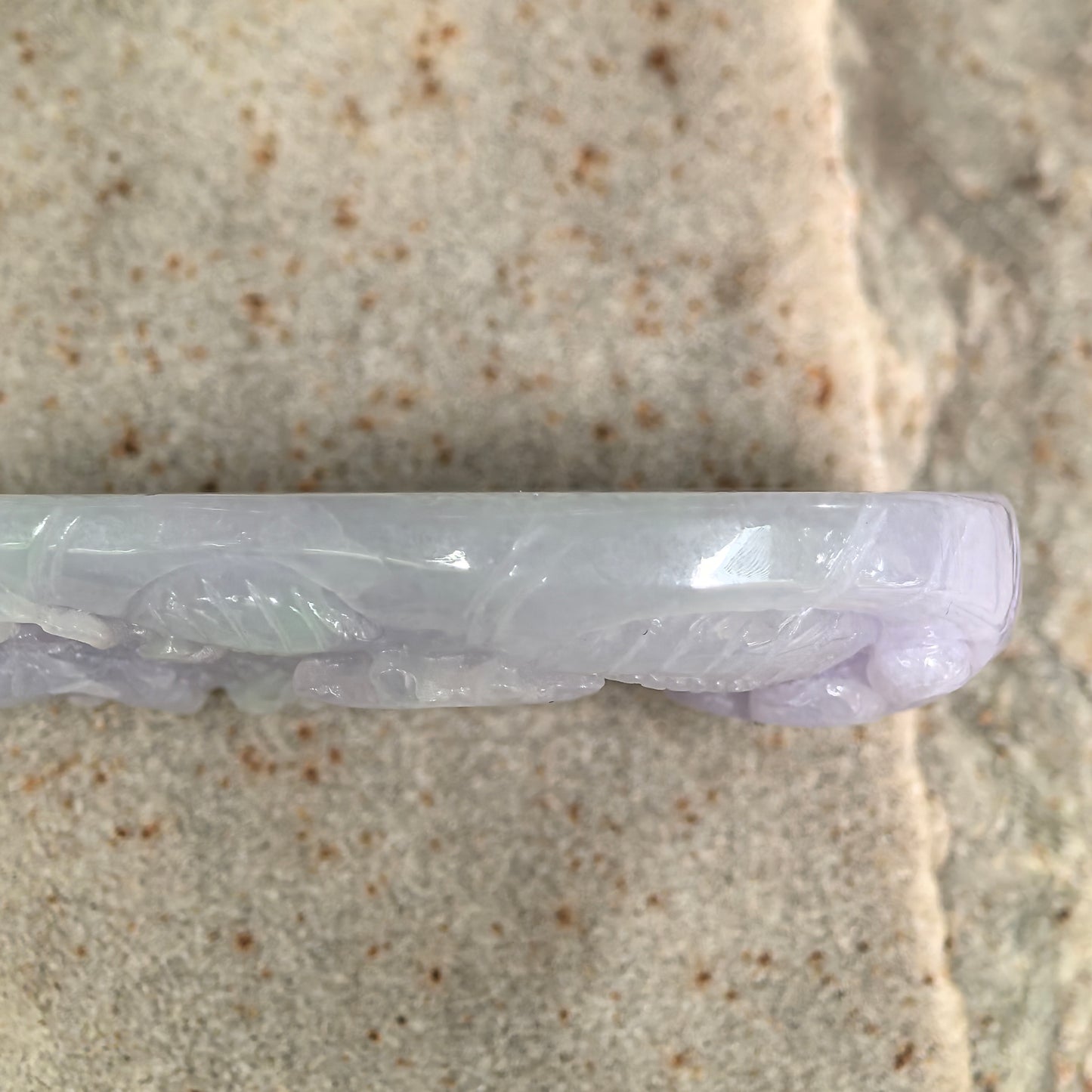 Natural Grade-A Jadeite Glutinous Light Purple Dragon Pendant · Burmese Jade