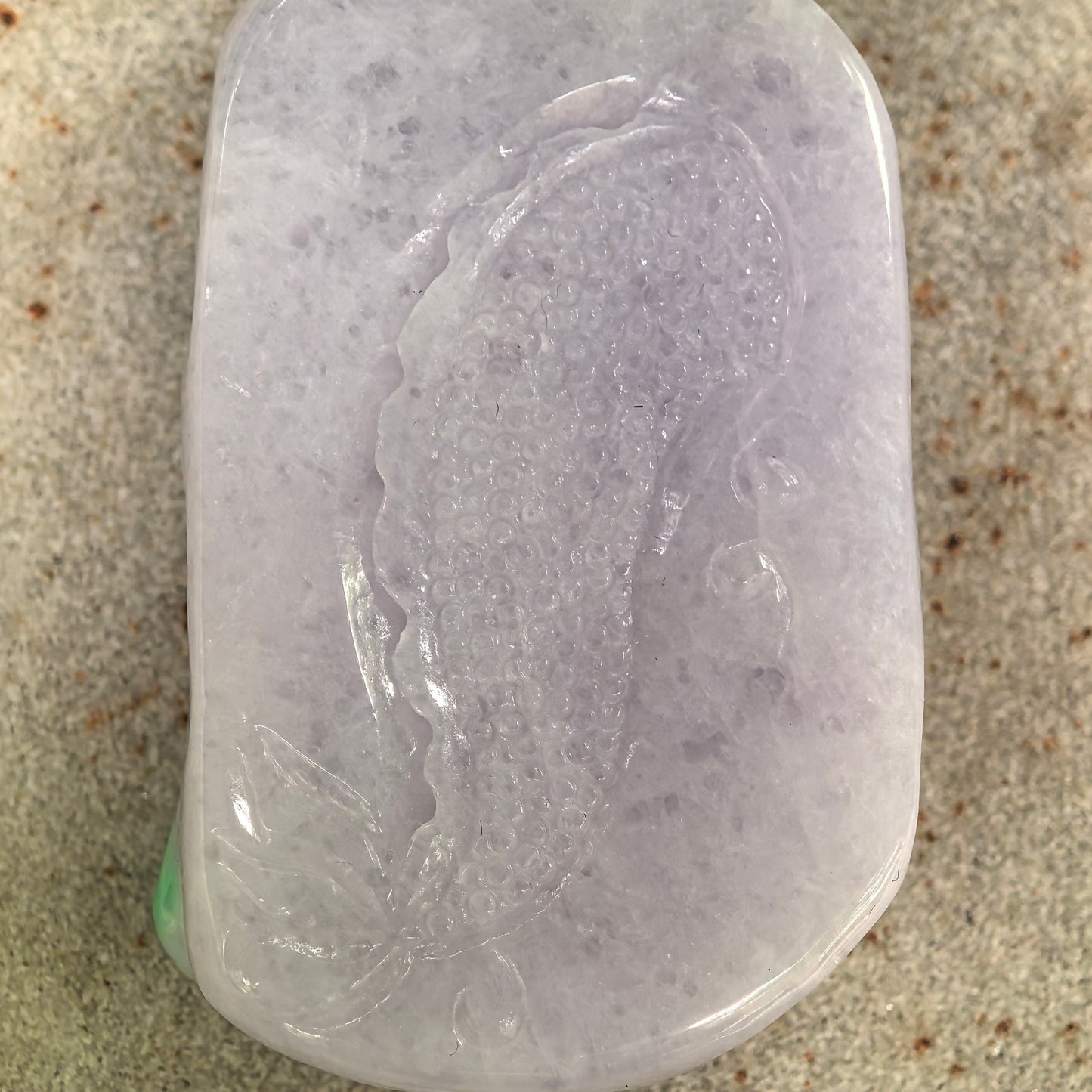 Natural Grade-A Jadeite Glutinous Light Purple Dragon Pendant · Burmese Jade