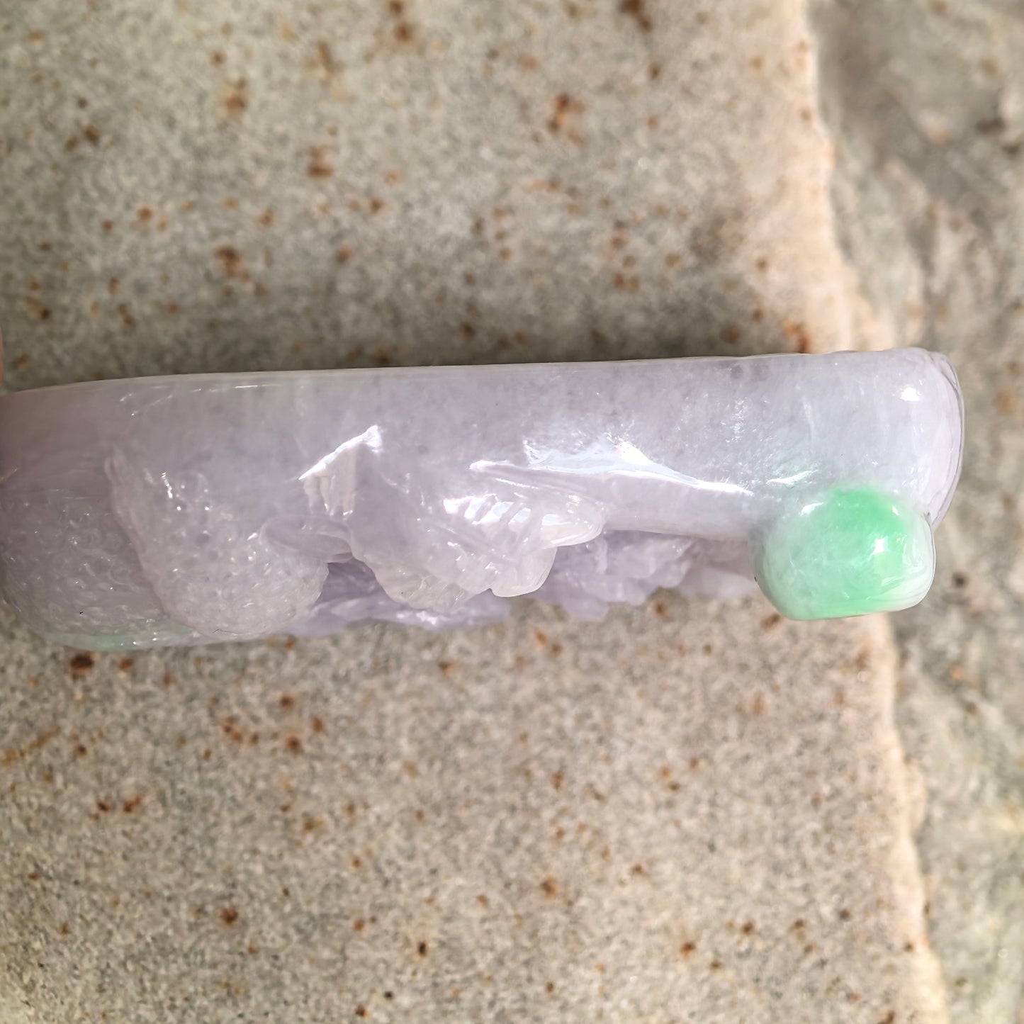 Natural Grade-A Jadeite Glutinous Light Purple Dragon Pendant · Burmese Jade