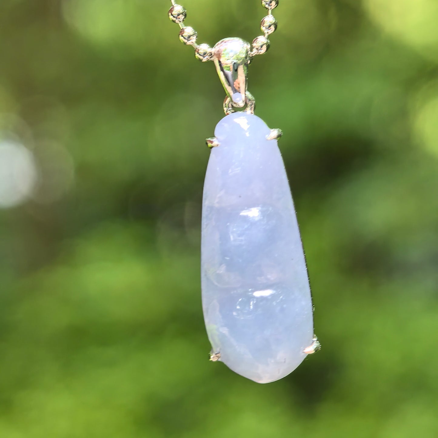 Natural Grade-A Icy Glutinous Violet Bean Jadeite Pendant · Burmese Jade