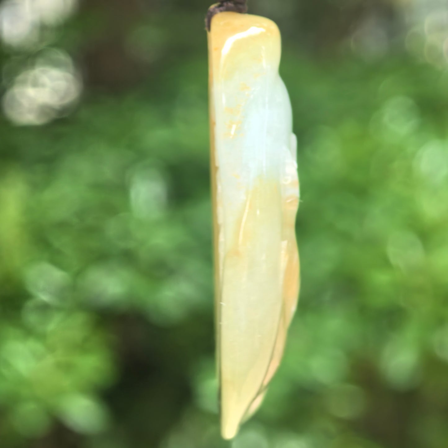 Natural Grade-A Glutinous Yellow-Green Deer Jadeite Pendant · Burmese Jade