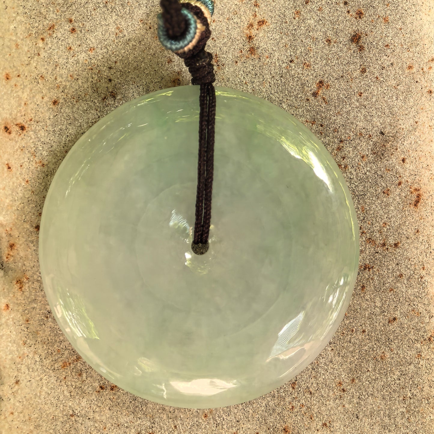 Natural Grade-A Glutinous Light Green Jadeite Peace Pendant · Burmese Jade