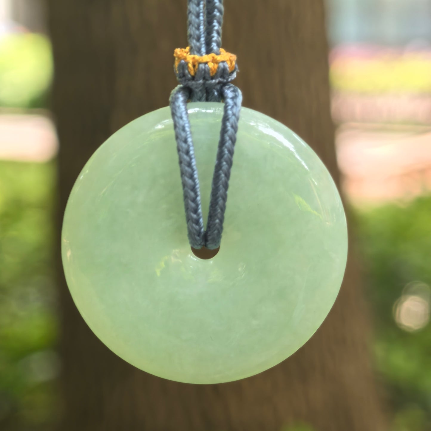 Natural Grade-A Glutinous Pale Green Peace Pendant Jadeite Pendant · Burmese Jade