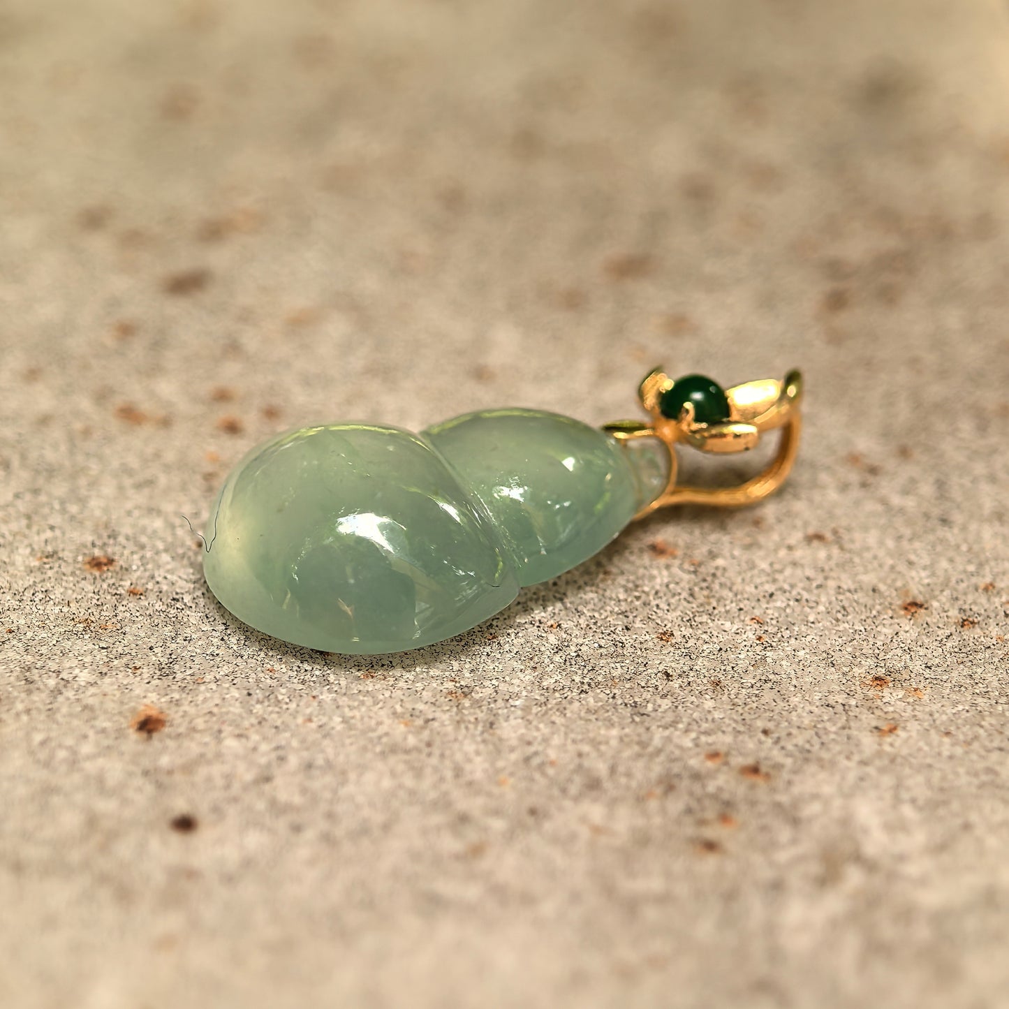 Natural Grade-A Icy Light Green Gourd Jadeite Pendant · Burmese Jade
