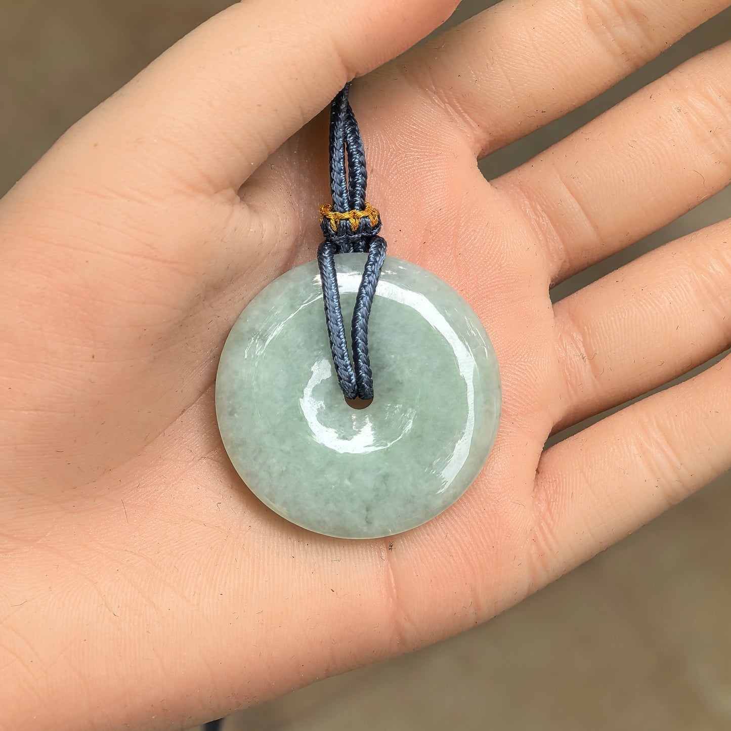 Natural Grade-A Glutinous Pale Green Peace Pendant Jadeite Pendant · Burmese Jade