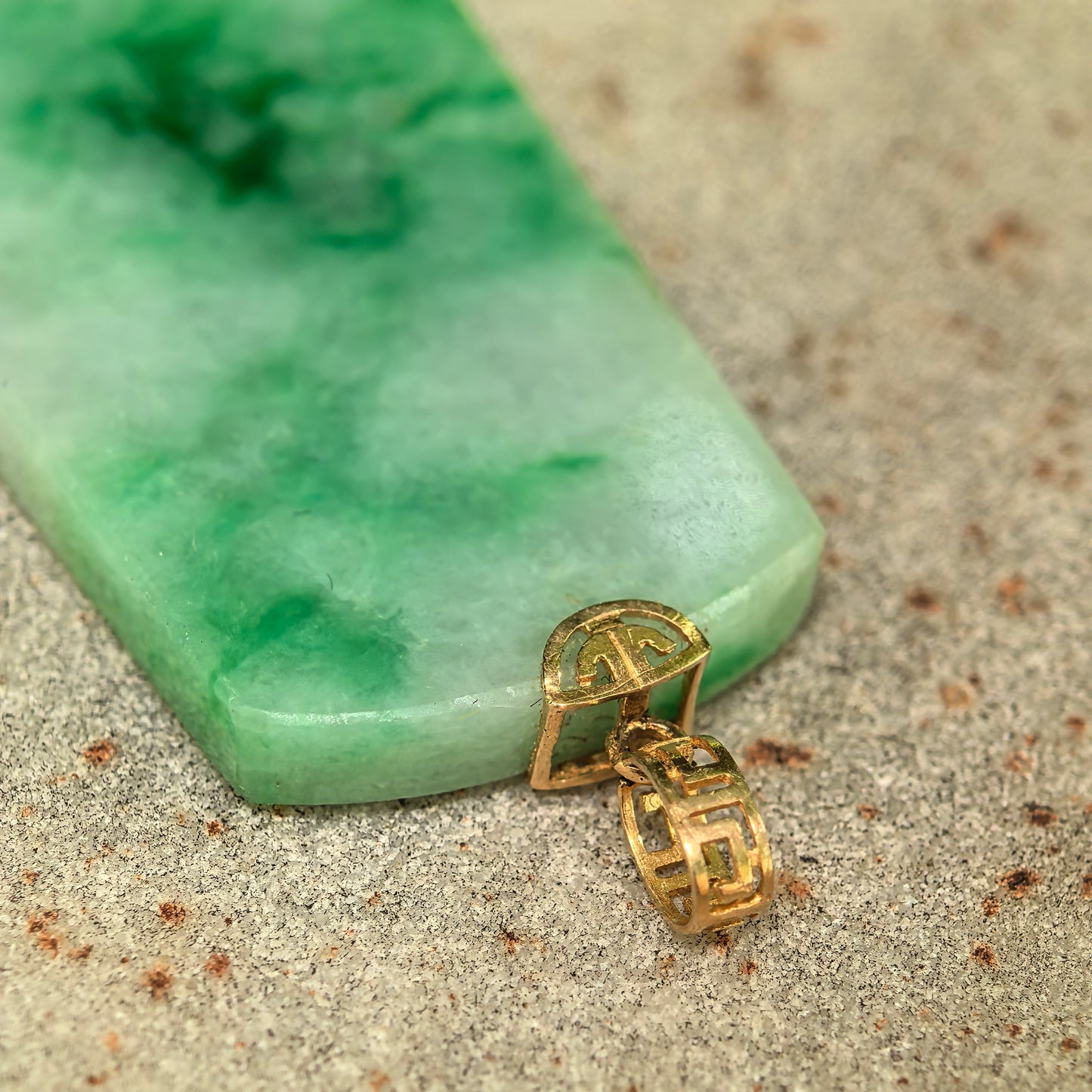 Natural Grade-A Glutinous Floating Green Plain Plaque Pendant · Burmese Jade