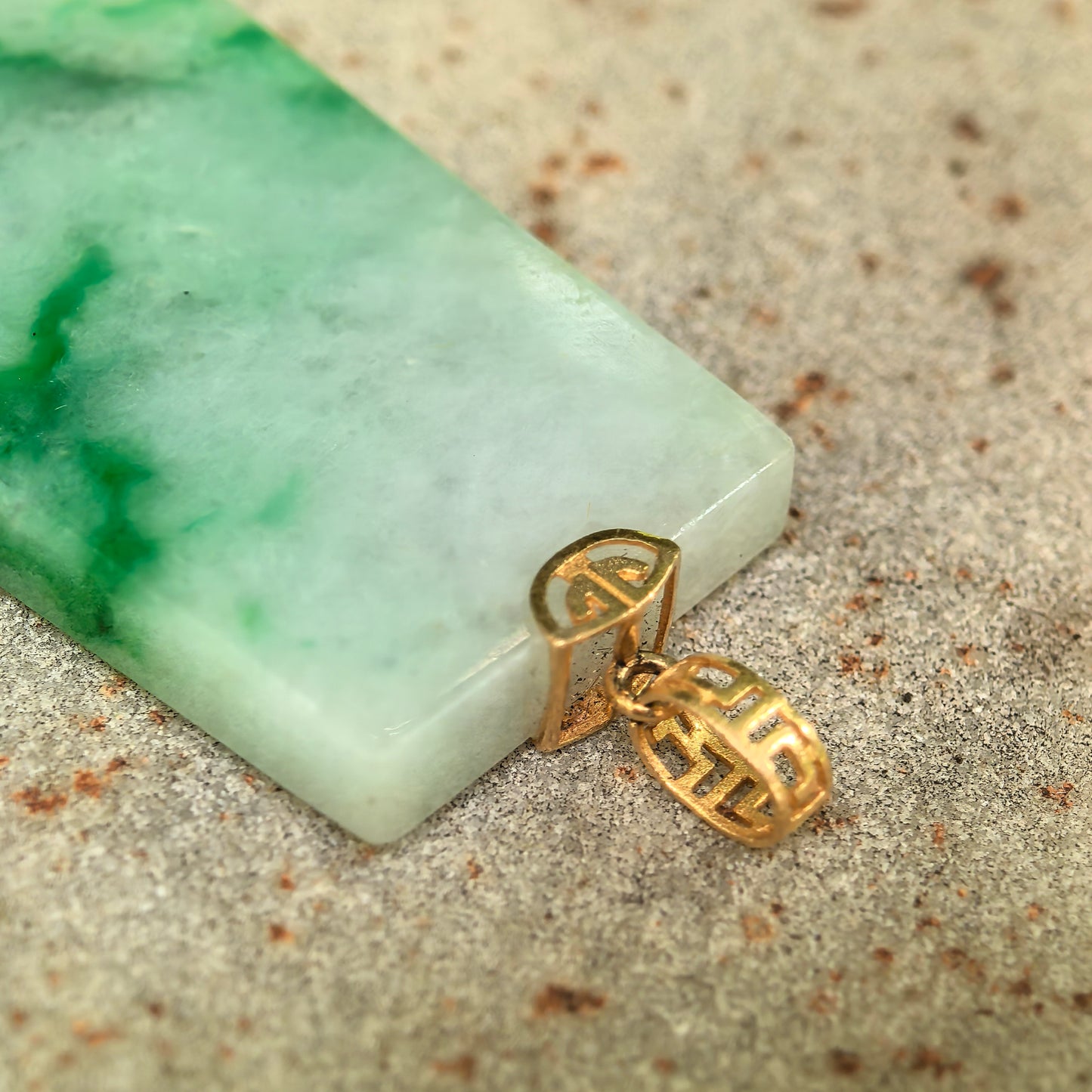 Natural Grade-A Jadeite Glutinous Floating Green Plain Plaque Pendant · Burmese Jade