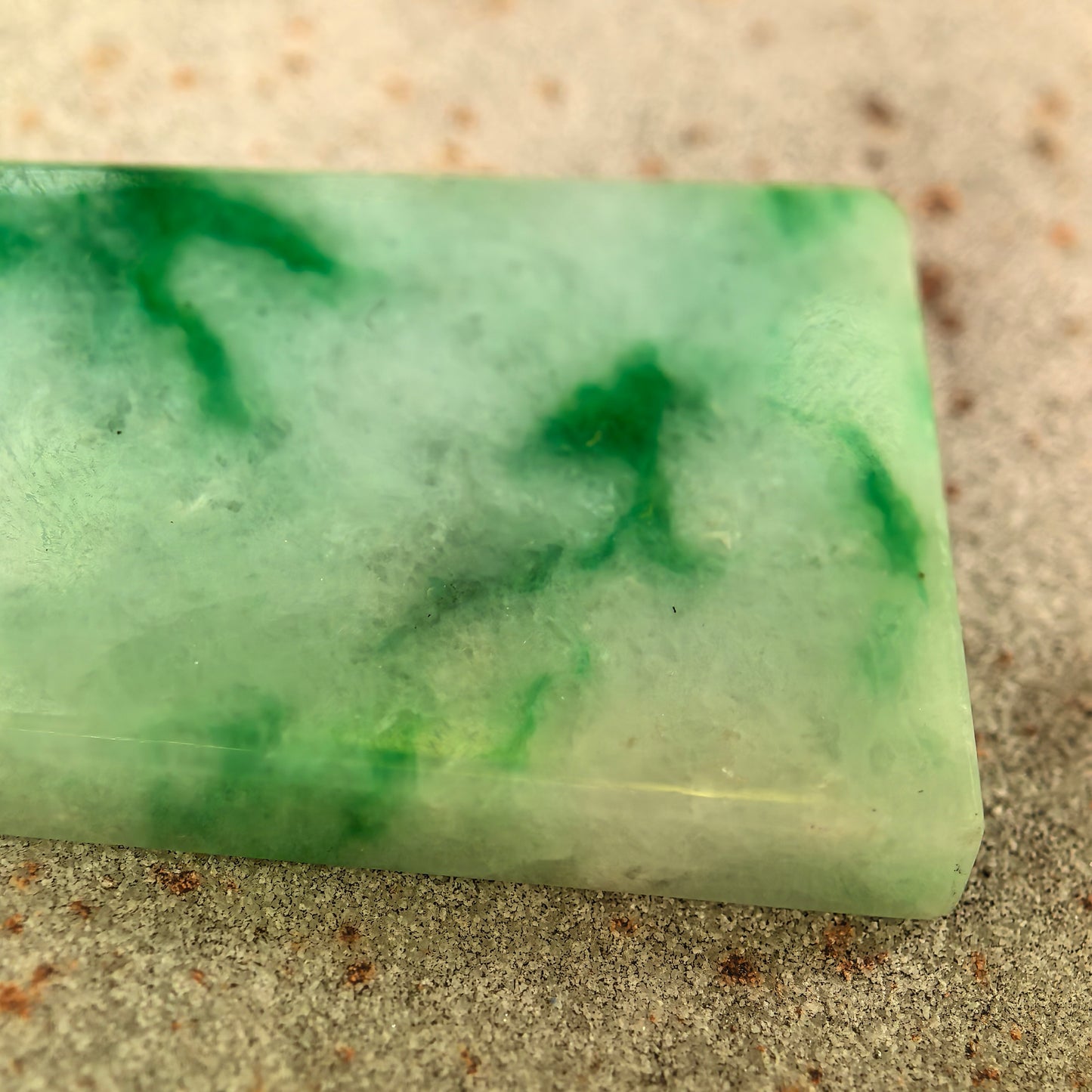 Natural Grade-A Jadeite Glutinous Floating Green Plain Plaque Pendant · Burmese Jade