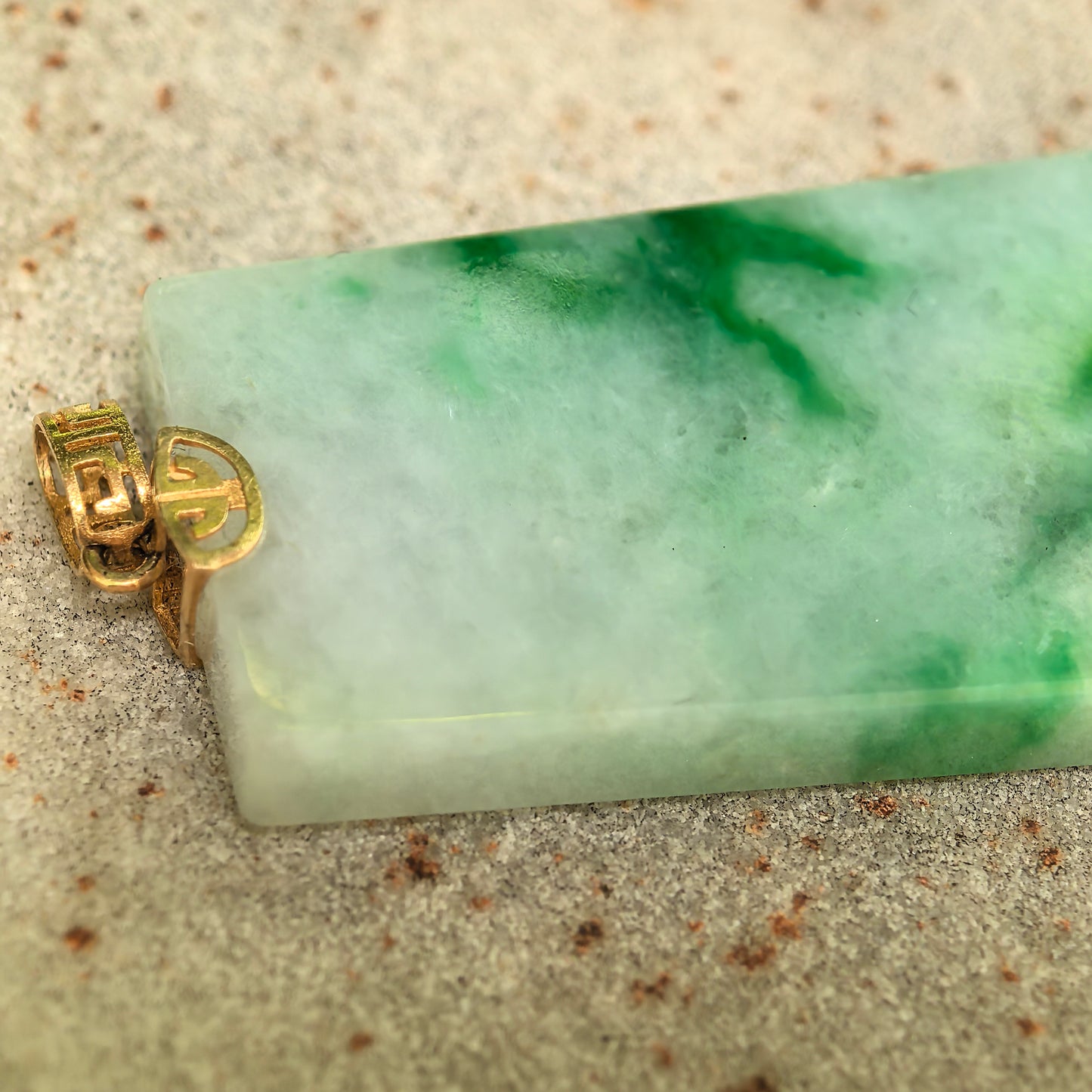 Natural Grade-A Jadeite Glutinous Floating Green Plain Plaque Pendant · Burmese Jade