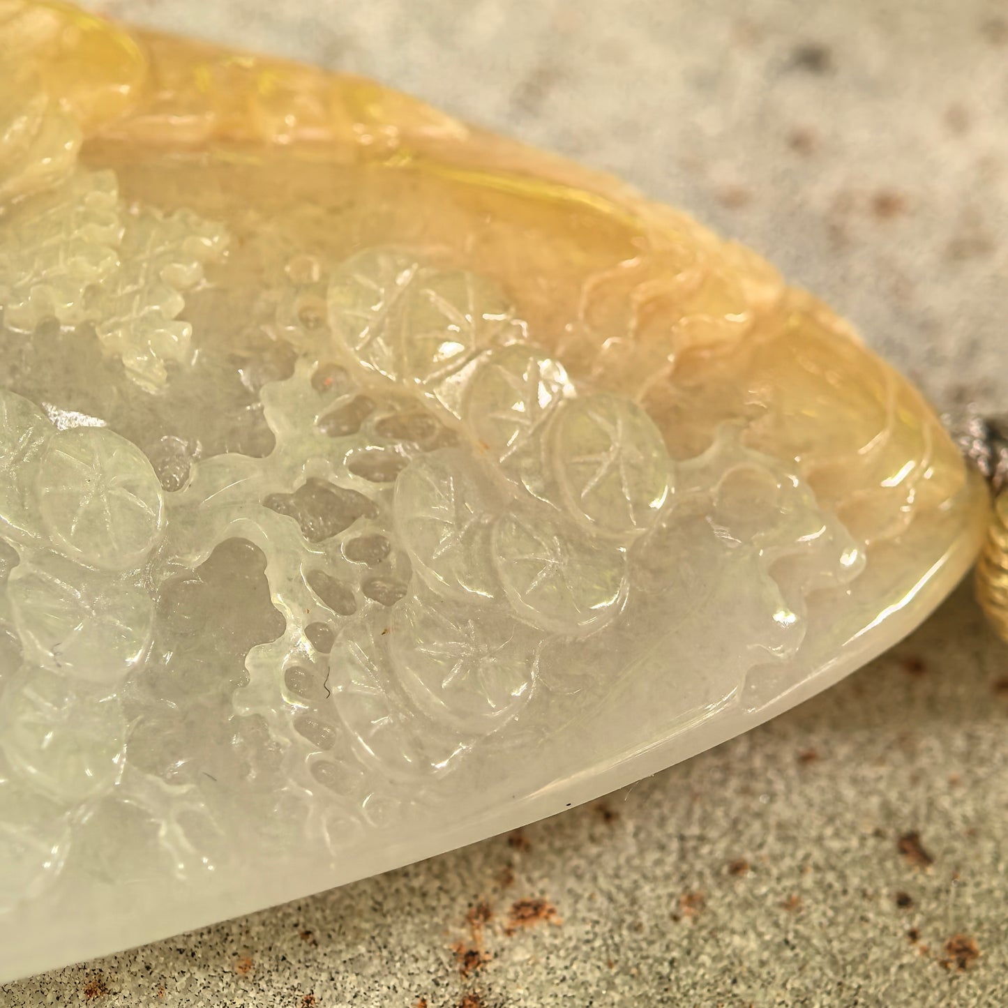 Natural Grade-A Glutinous Yellow-White Landscape Jadeite Pendant · Burmese Jade