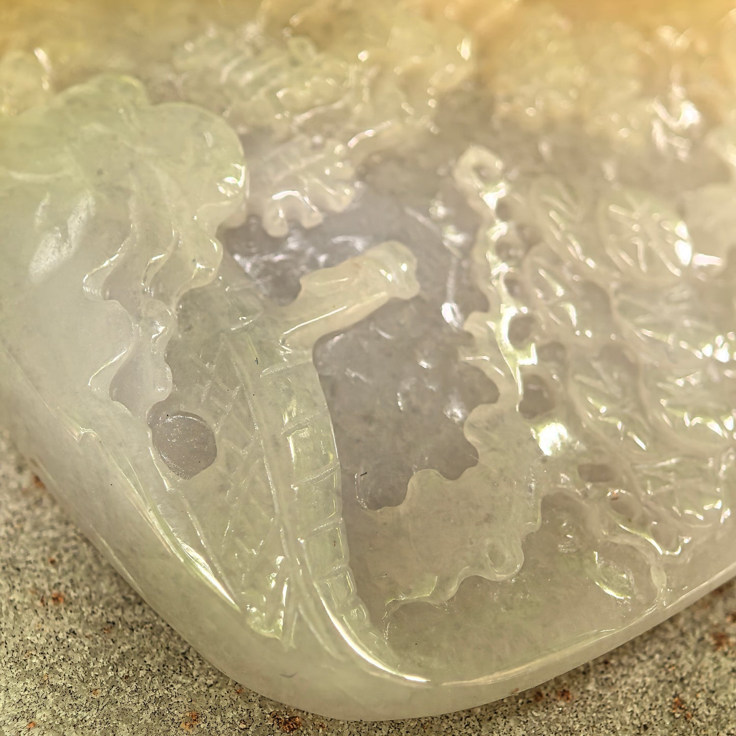 Natural Grade-A Glutinous Yellow-White Landscape Jadeite Pendant · Burmese Jade