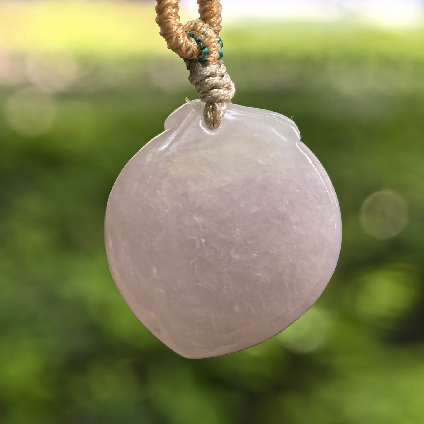 Natural Grade-A Glutinous Pink Peach Jadeite Pendant · Burmese Jade