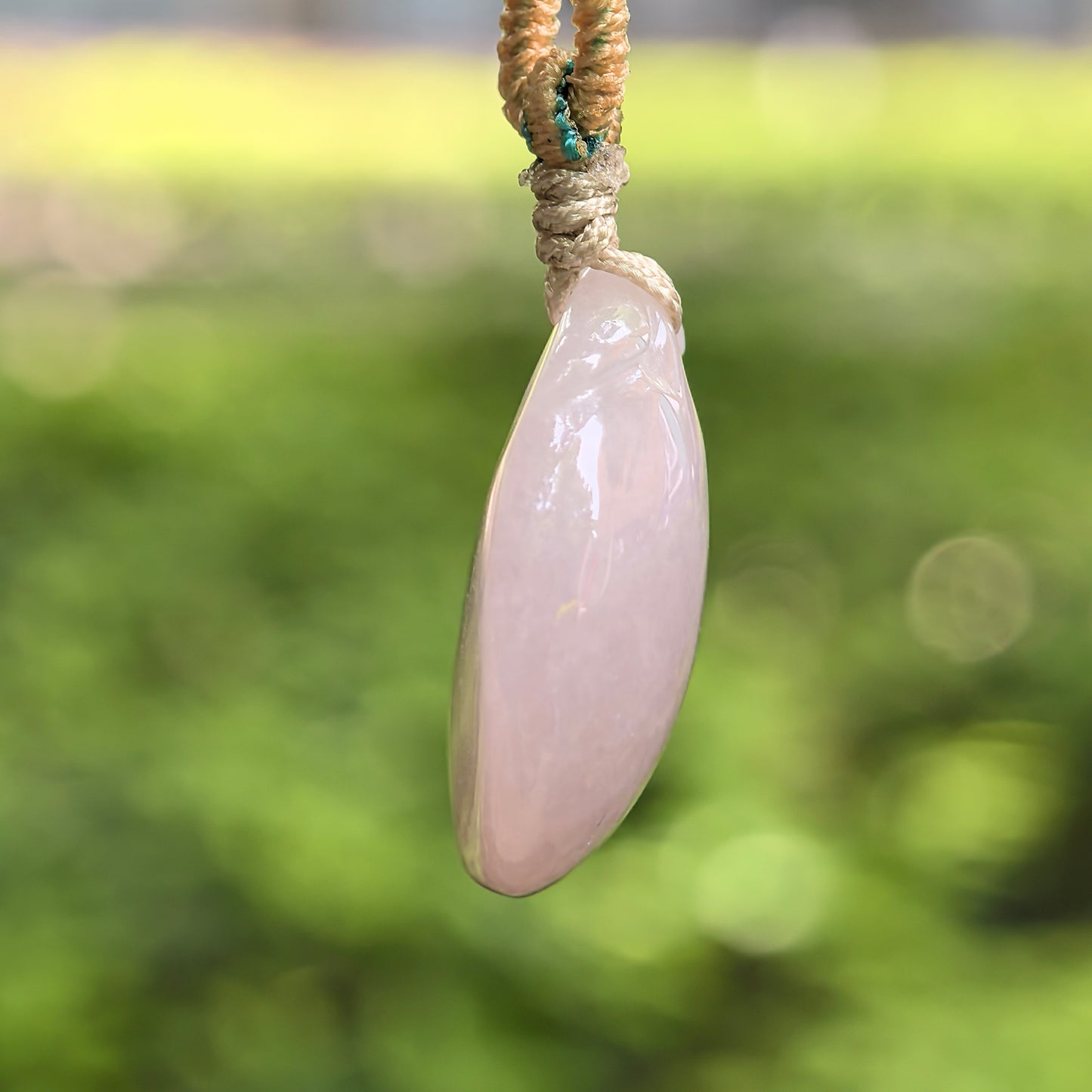 Natural Grade-A Glutinous Pink Peach Jadeite Pendant · Burmese Jade