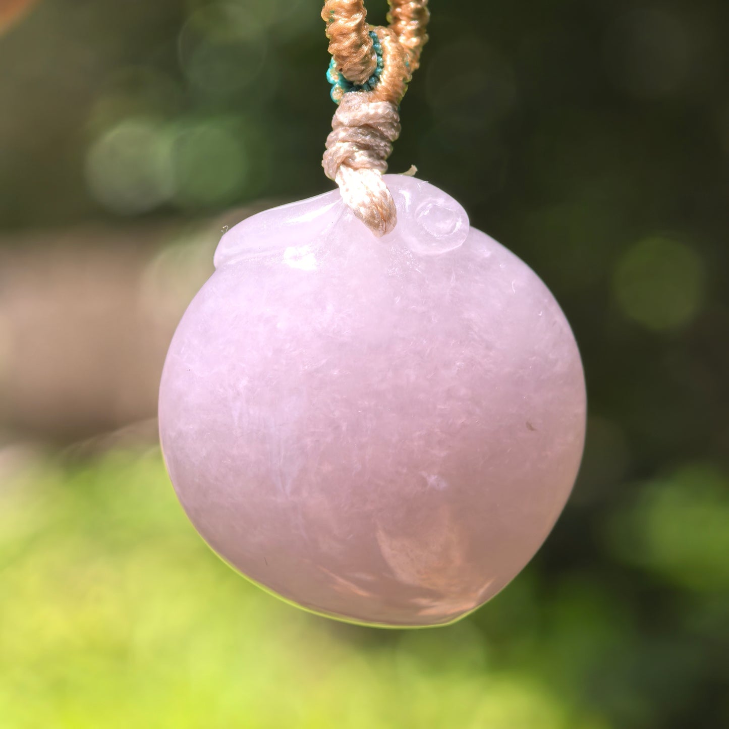 Natural Grade-A Glutinous Pink Peach Jadeite Pendant · Burmese Jade