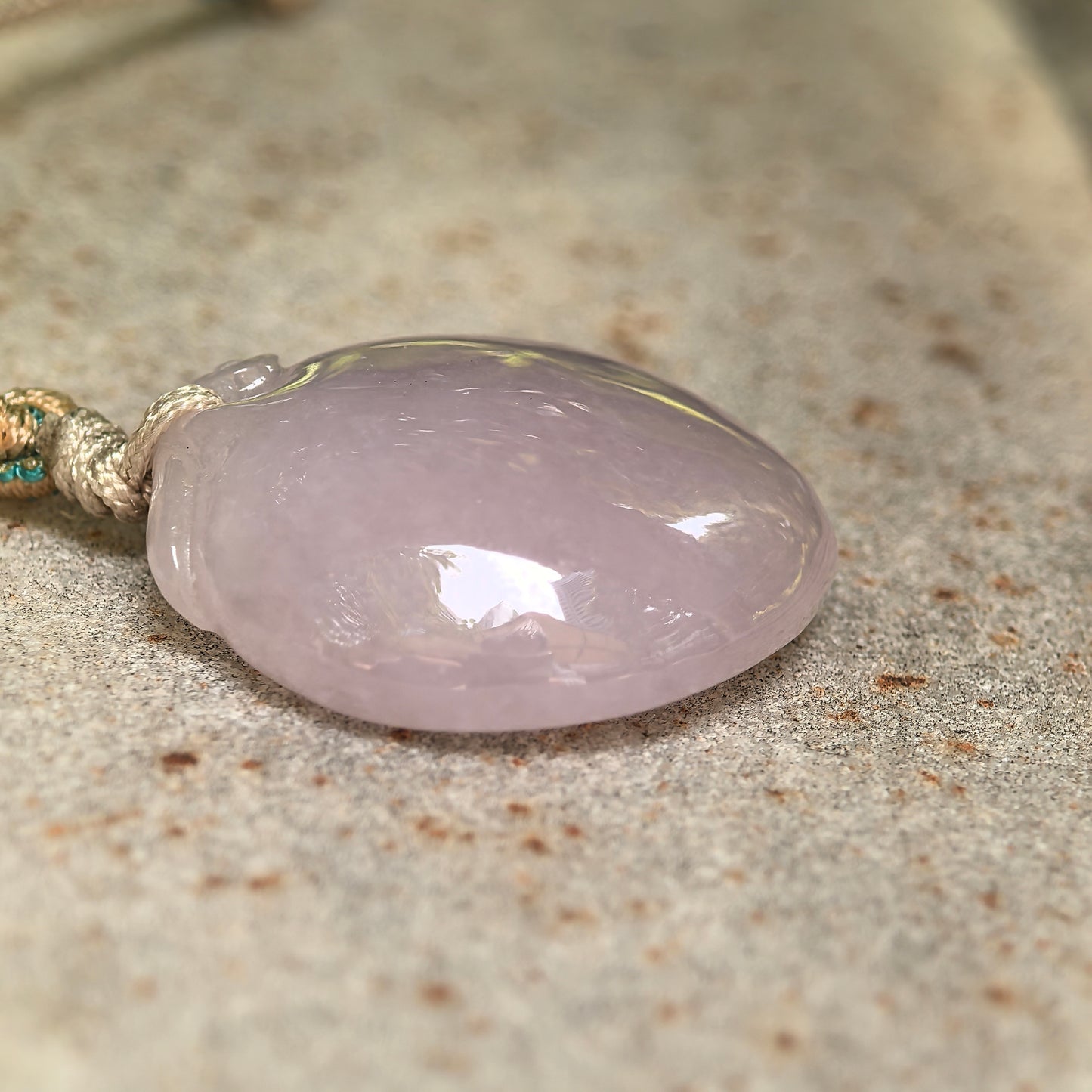 Natural Grade-A Glutinous Pink Peach Jadeite Pendant · Burmese Jade