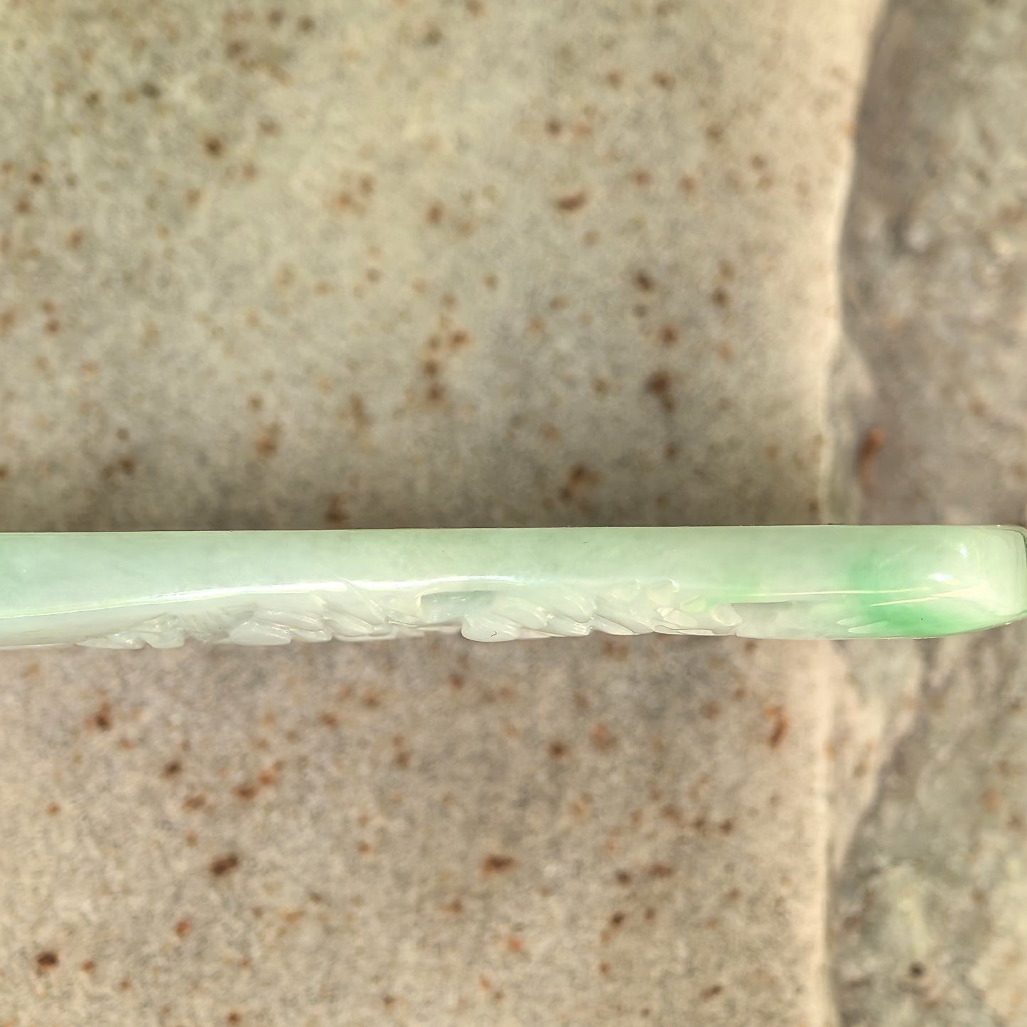 Natural Grade-A Glutinous White-Base Green Landscape Plaque Jadeite Pendant · Burmese Jade