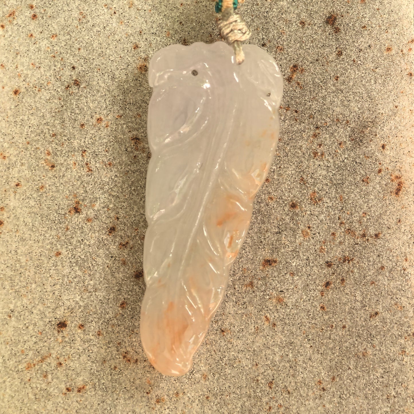 Natural Grade-A Icy Glutinous White-Base Golden-Splash Leaf Jadeite Pendant · Burmese Jade