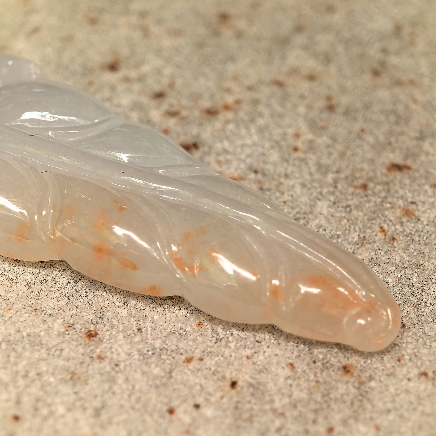 Natural Grade-A Icy Glutinous White-Base Golden-Splash Leaf Jadeite Pendant · Burmese Jade