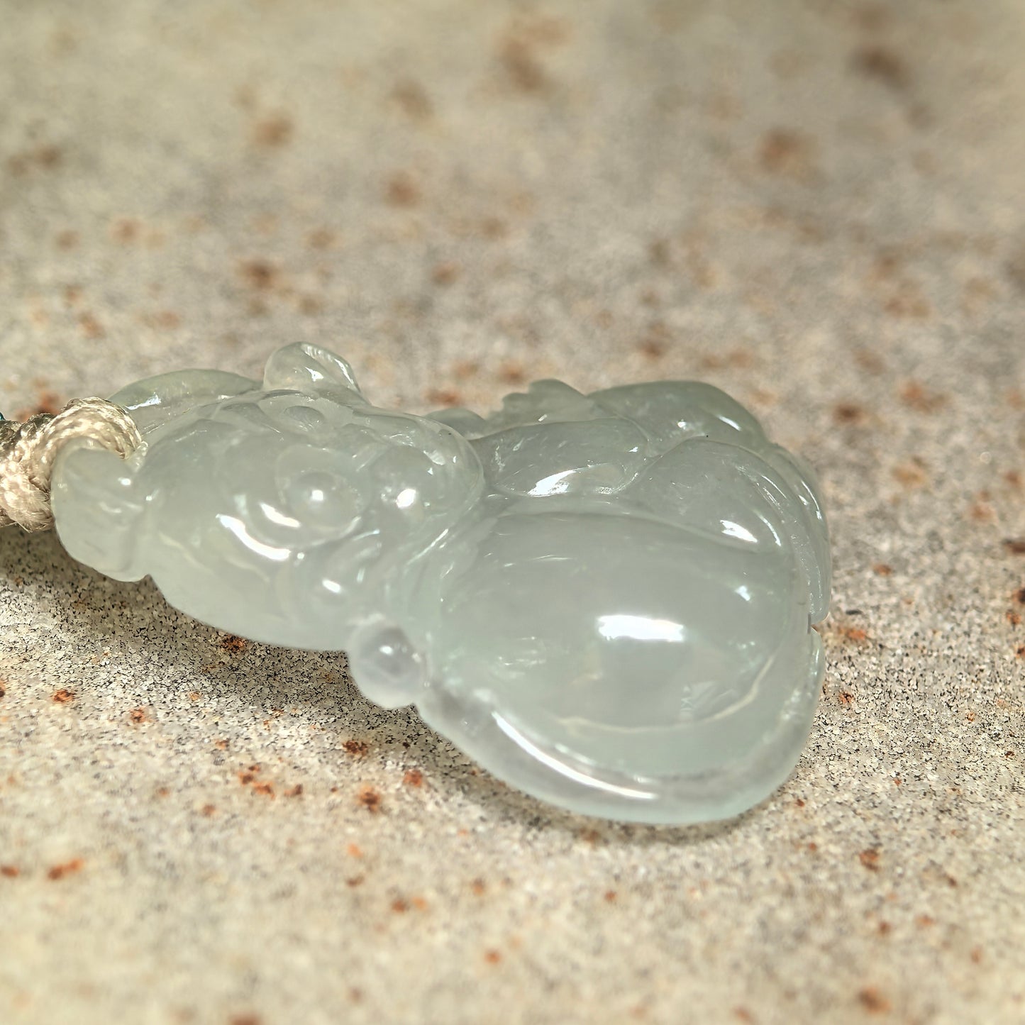 Natural Grade-A Icy Glutinous Light Green Base Monkey Jadeite Pendant · Burmese Jade