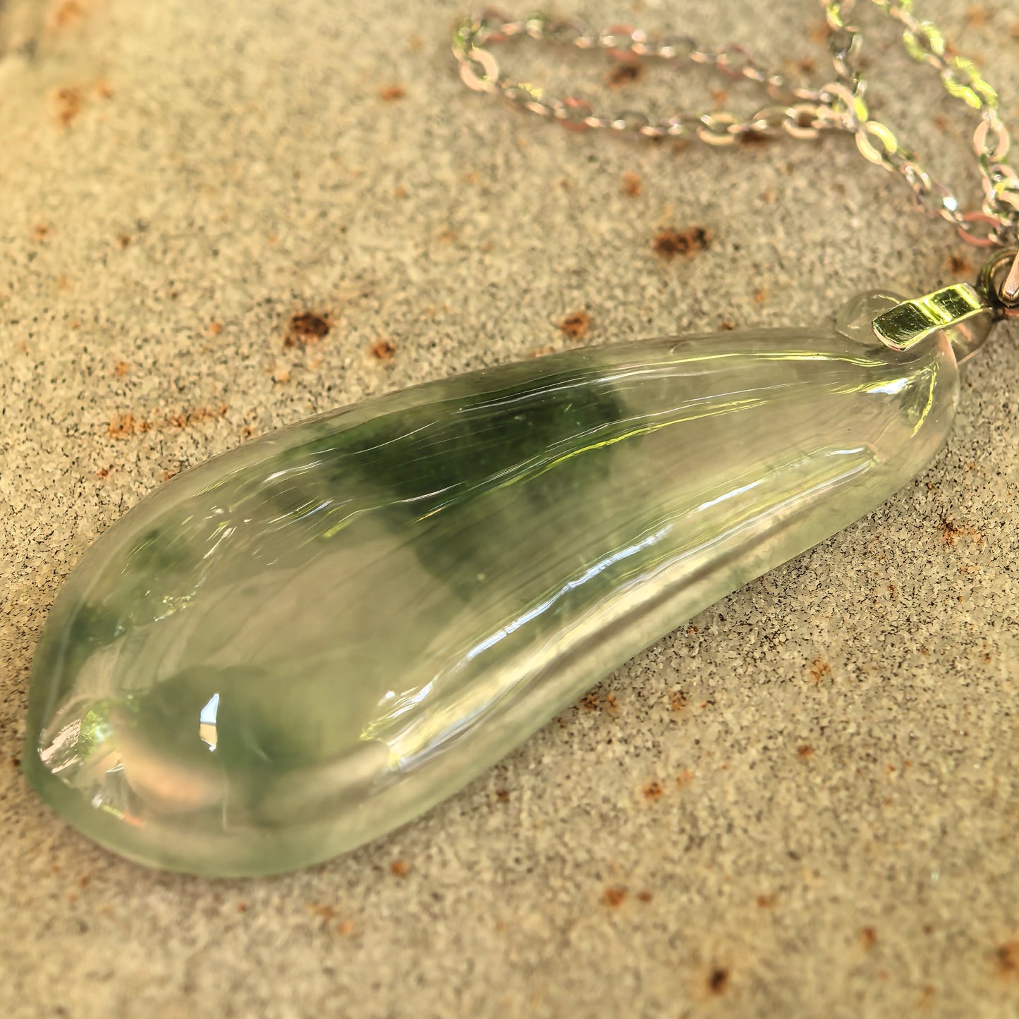 Natural Grade-A Icy Green Floating Flower Melon Jadeite Pendant · Burmese Jade