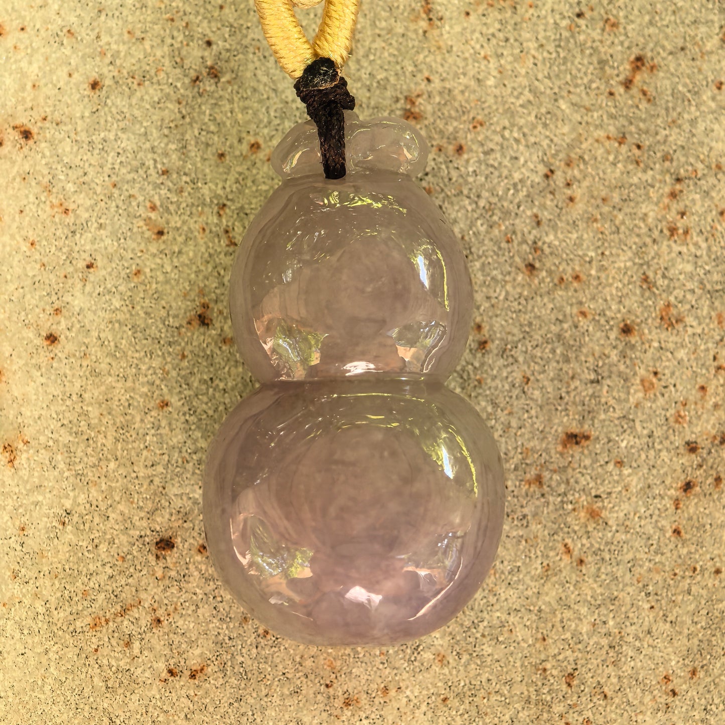 Natural Grade-A Jadeite Glutinous Lavender Gourd Pendant · Burmese Jade