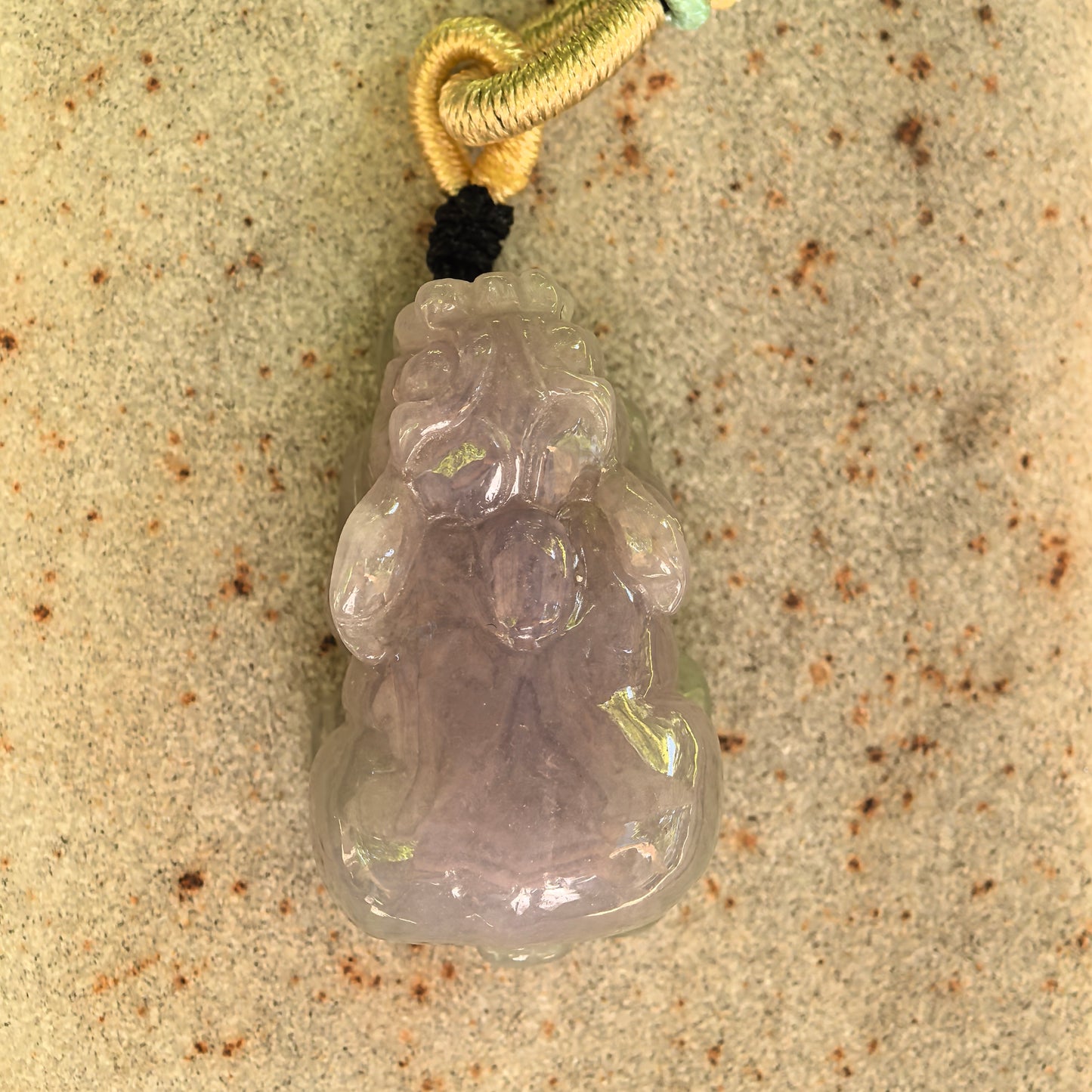 Natural Grade-A Jadeite Glutinous Lavender Pixiu Pendant · Burmese Jade