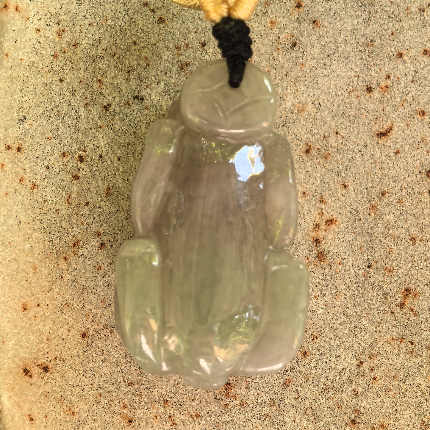 Natural Grade-A Jadeite Glutinous Lavender Pixiu Pendant · Burmese Jade
