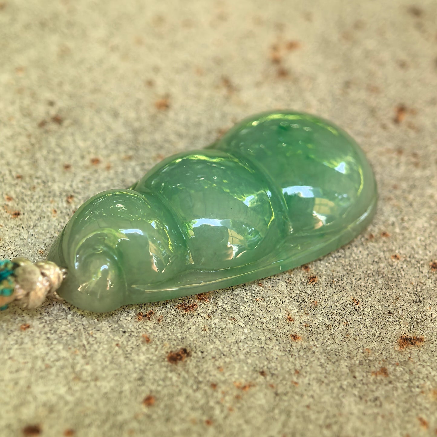 Natural Grade-A Glutinous Green Bean Jadeite Pendant · Burmese Jade