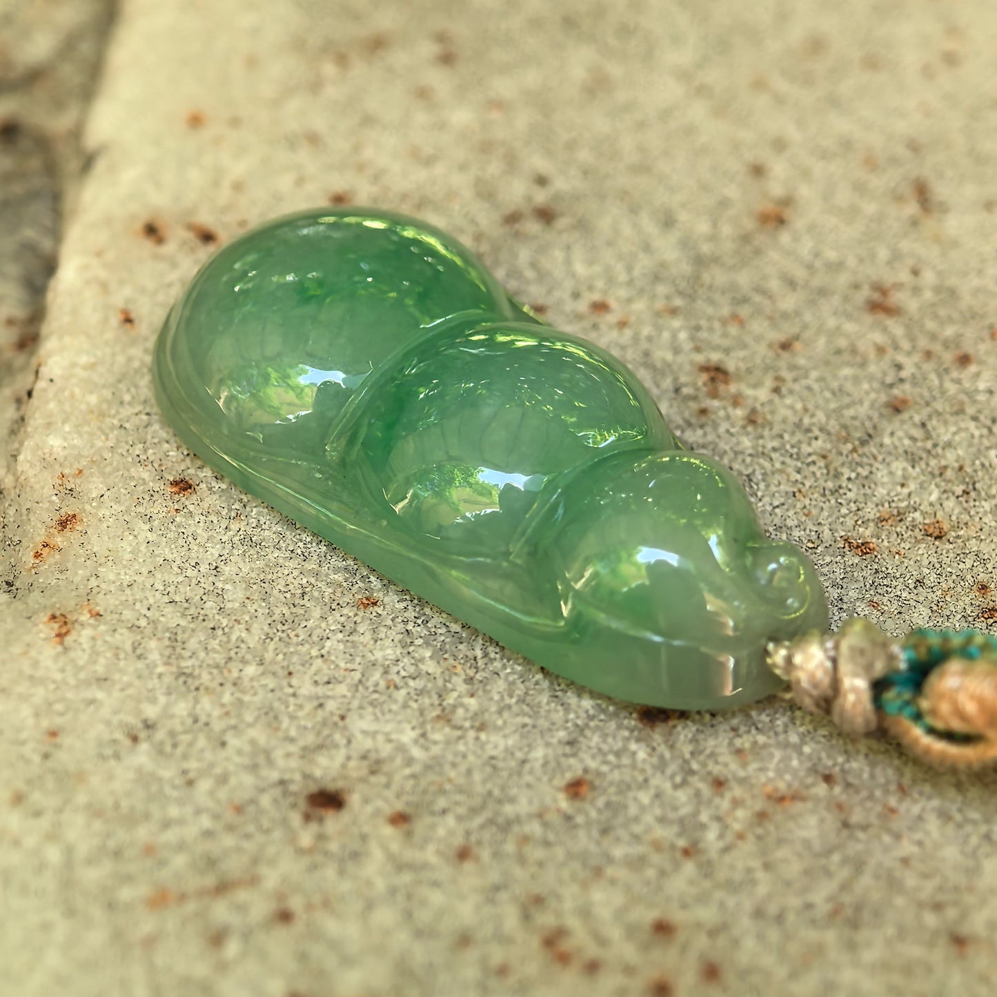 Natural Grade-A Glutinous Green Bean Jadeite Pendant · Burmese Jade