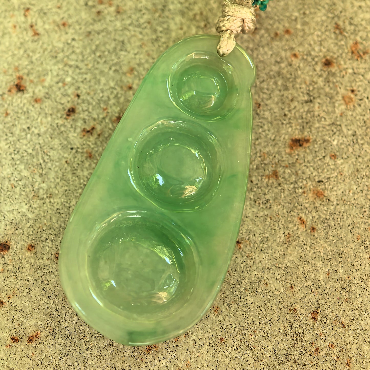 Natural Grade-A Glutinous Green Bean Jadeite Pendant · Burmese Jade
