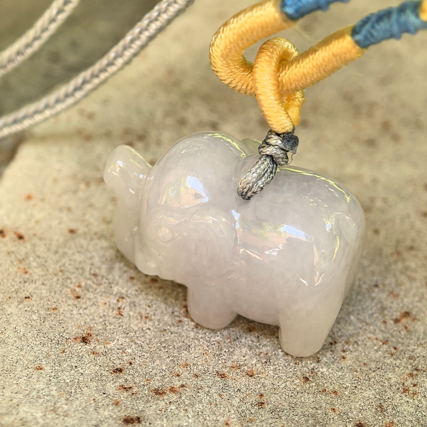 Natural Grade-A Glutinous White Elephant Jadeite Pendant · Burmese Jade