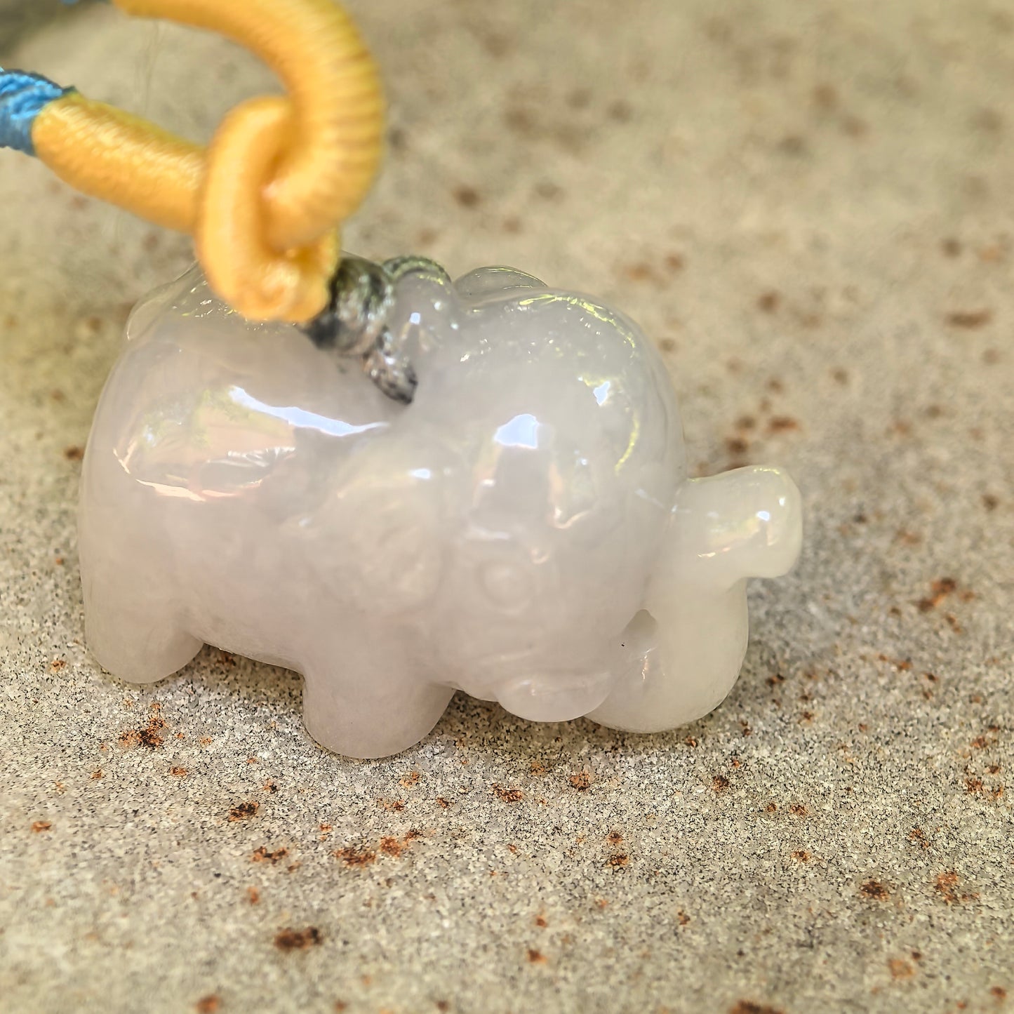 Natural Grade-A Glutinous White Elephant Jadeite Pendant · Burmese Jade