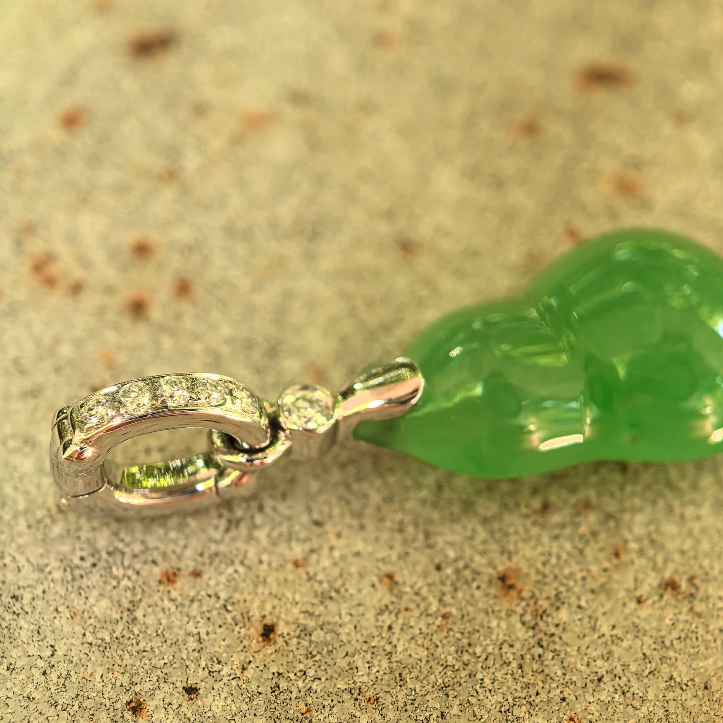Natural Grade-A Icy Vivid Green Gourd Jadeite Pendant · Burmese Jade